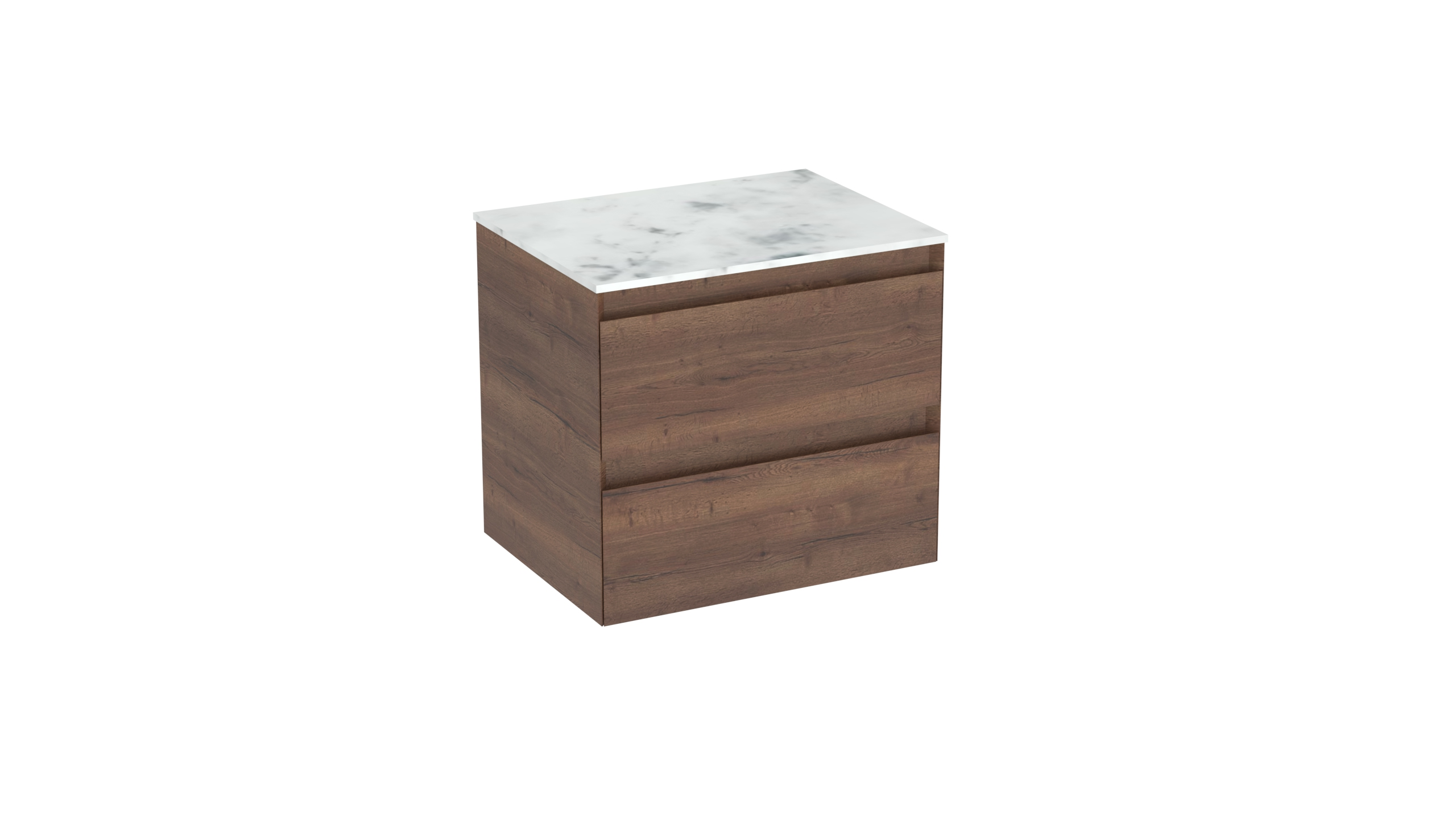 Saneux Uni 60cm 2 Drawer Wall Mounted Unit - English Oak UNI060W2.EO