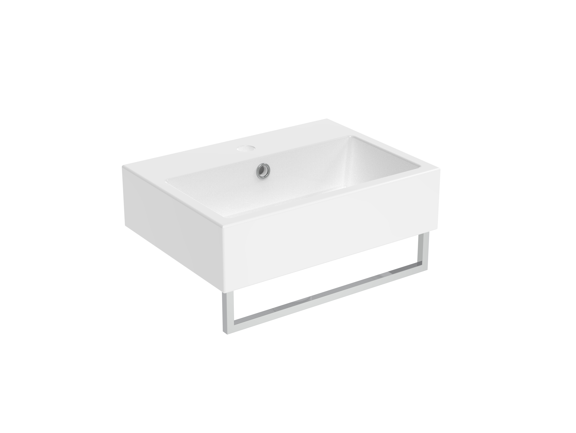 MATTEO 50x37cm washbasin 1TH - Gloss White