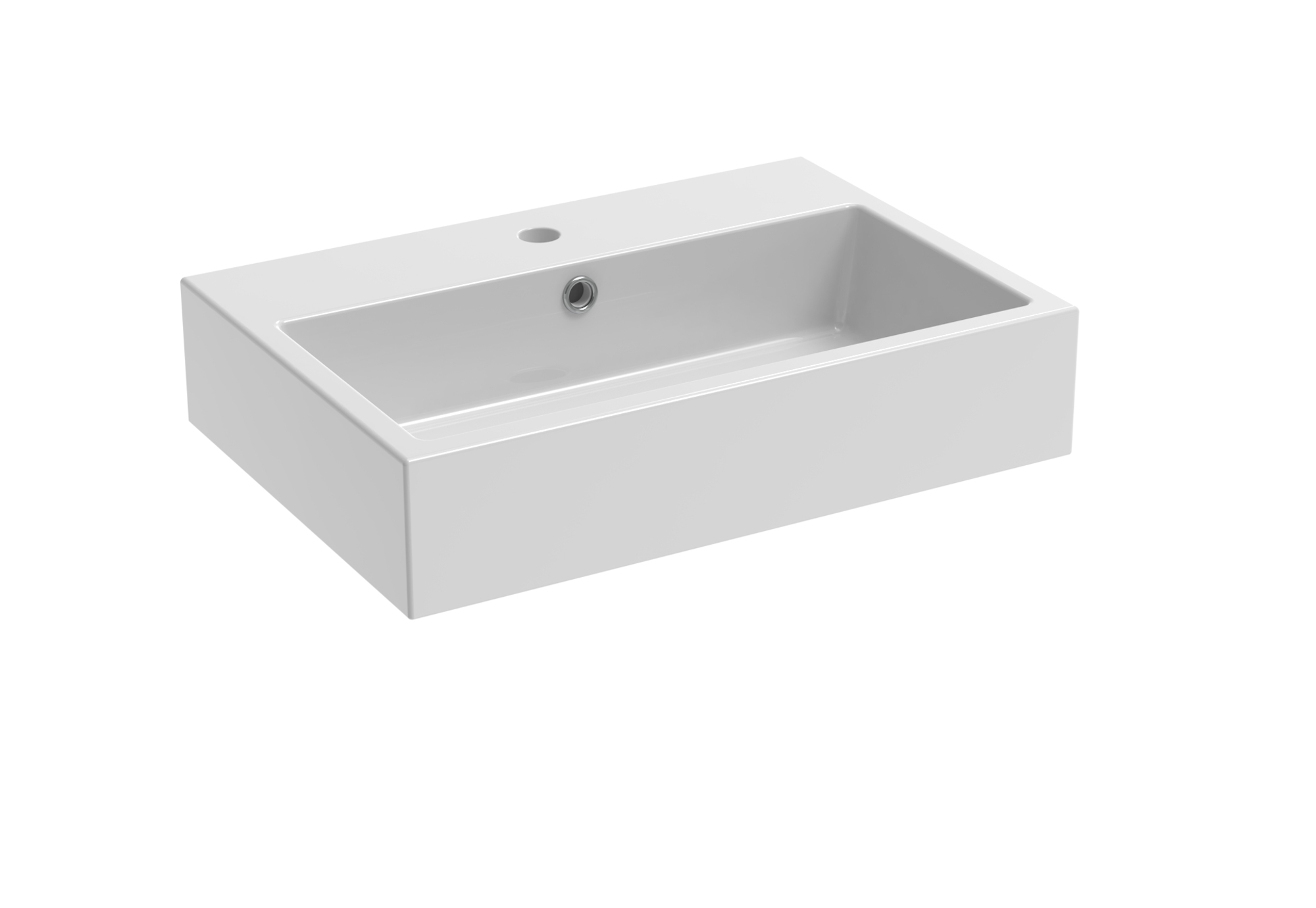 MATTEO 60x42cm washbasin 1TH - Gloss White