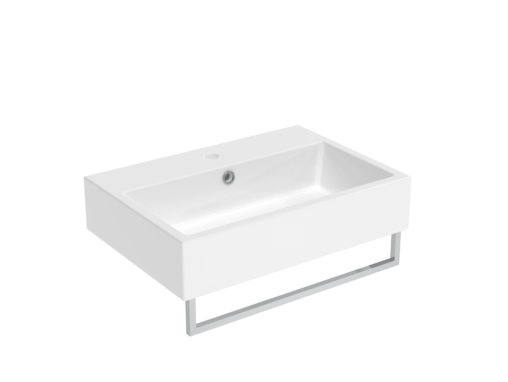MATTEO 60x42cm washbasin 1TH - Gloss White