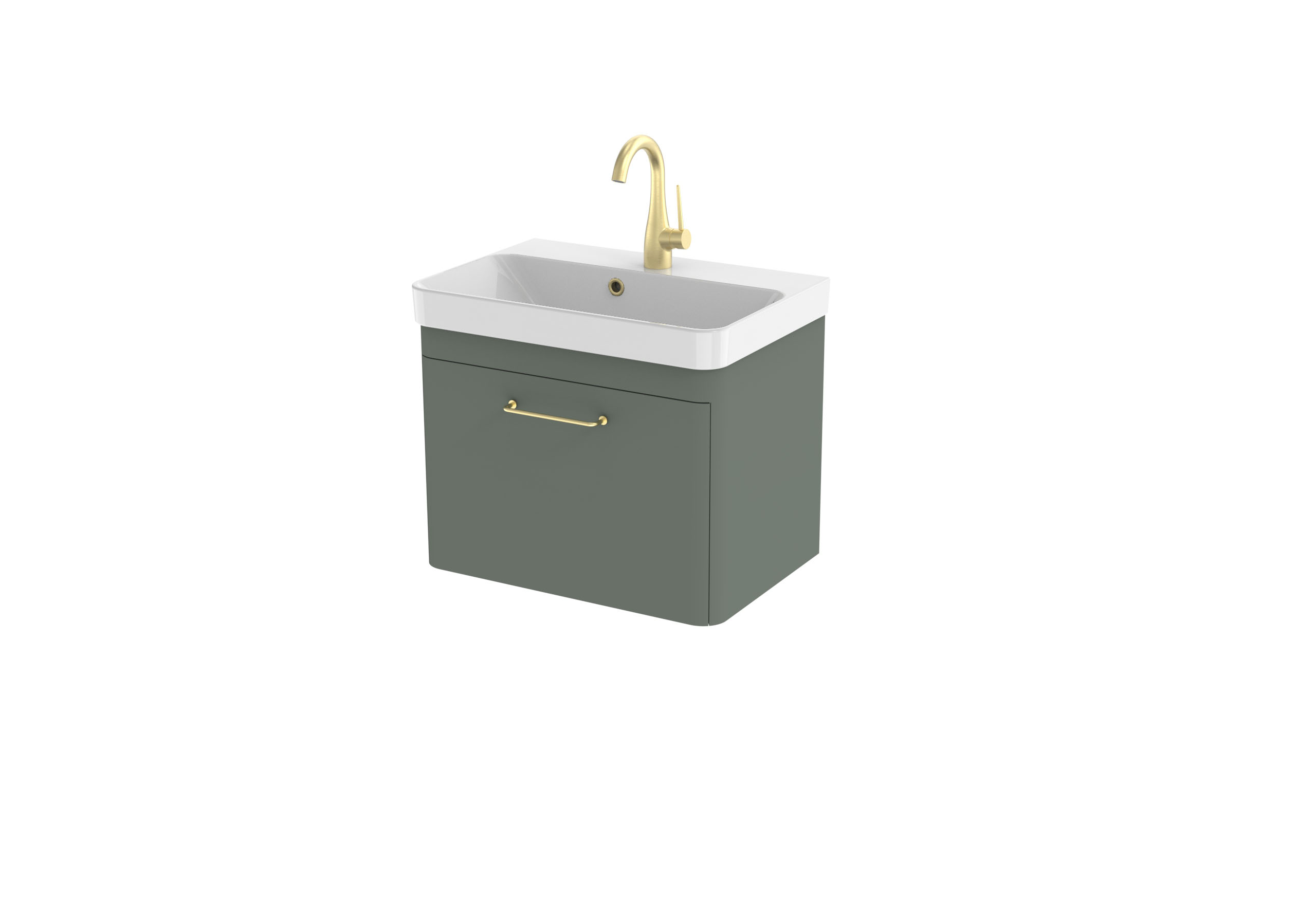 HYDE 55cm 1 drawer wall mounted unit - Matte Sage