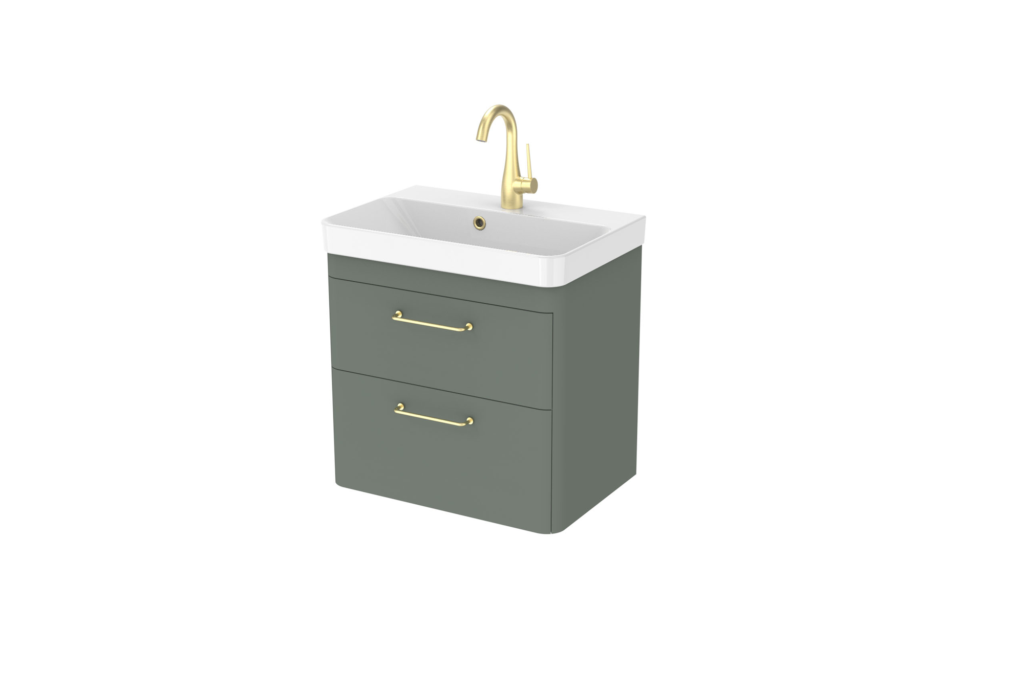 HYDE 55cm 2 drawer wall mounted unit - Matte Sage