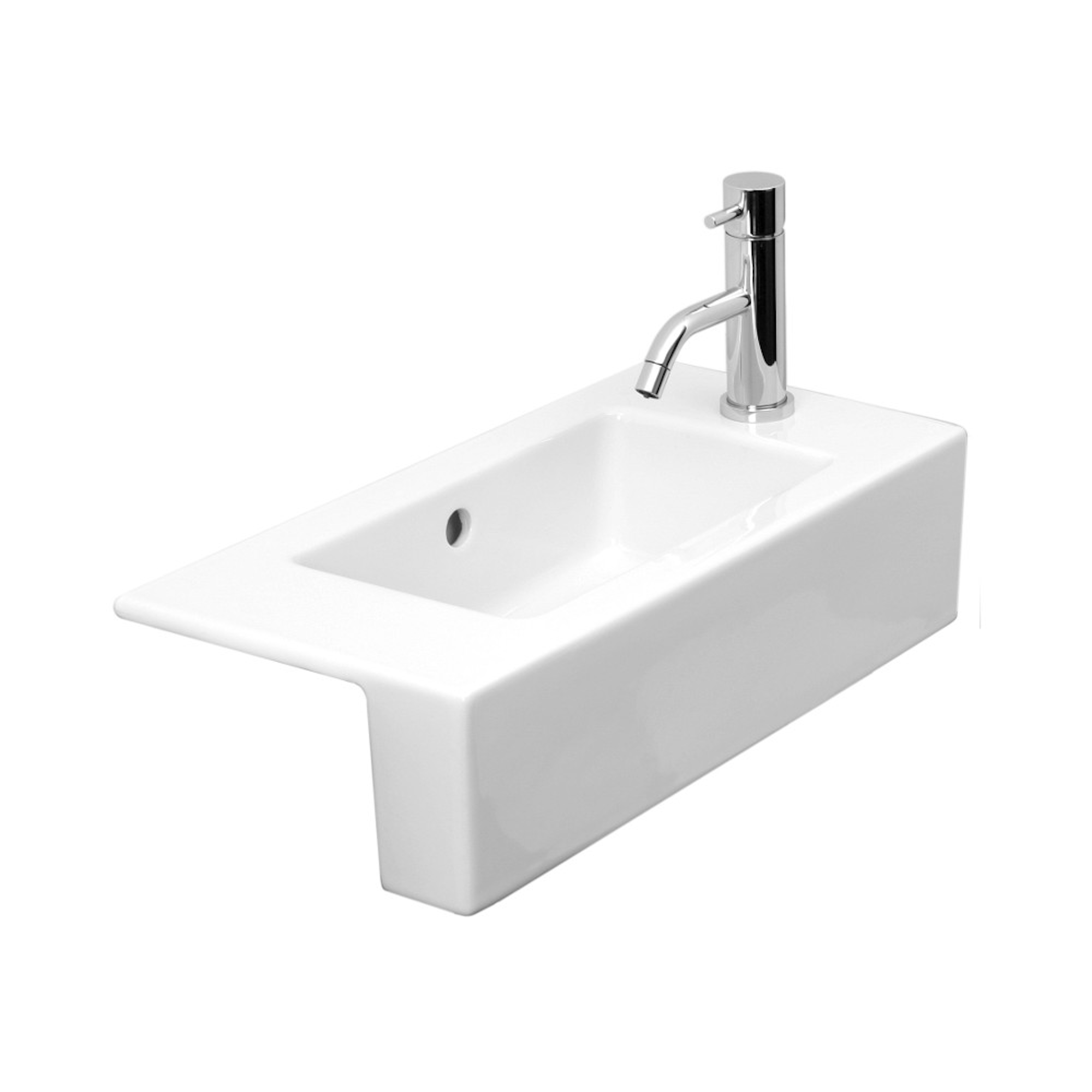 UNI 52x26cm semi-recessed washbasin 0TH