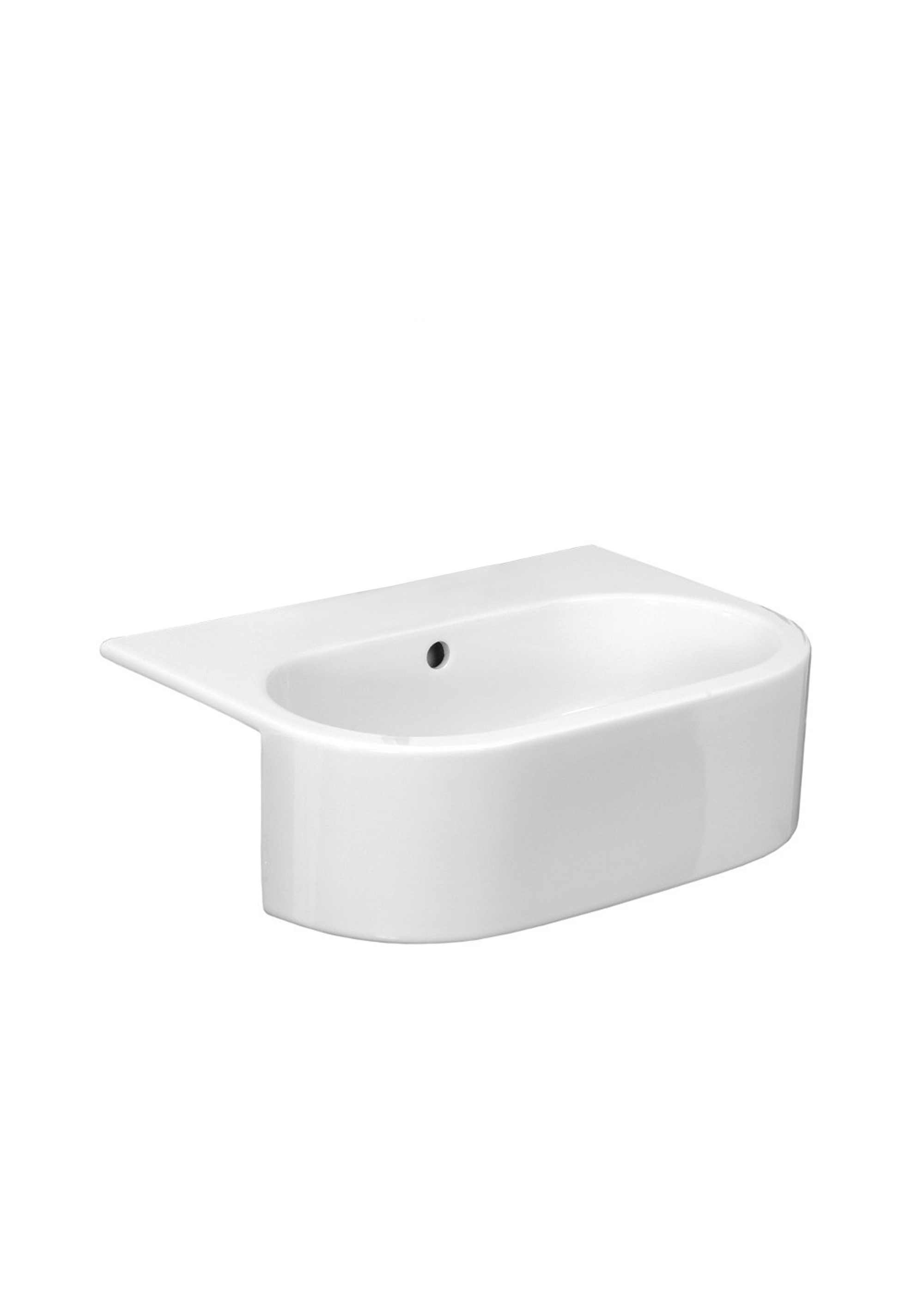 UNI 54x40cm semi-recessed washbasin 0TH