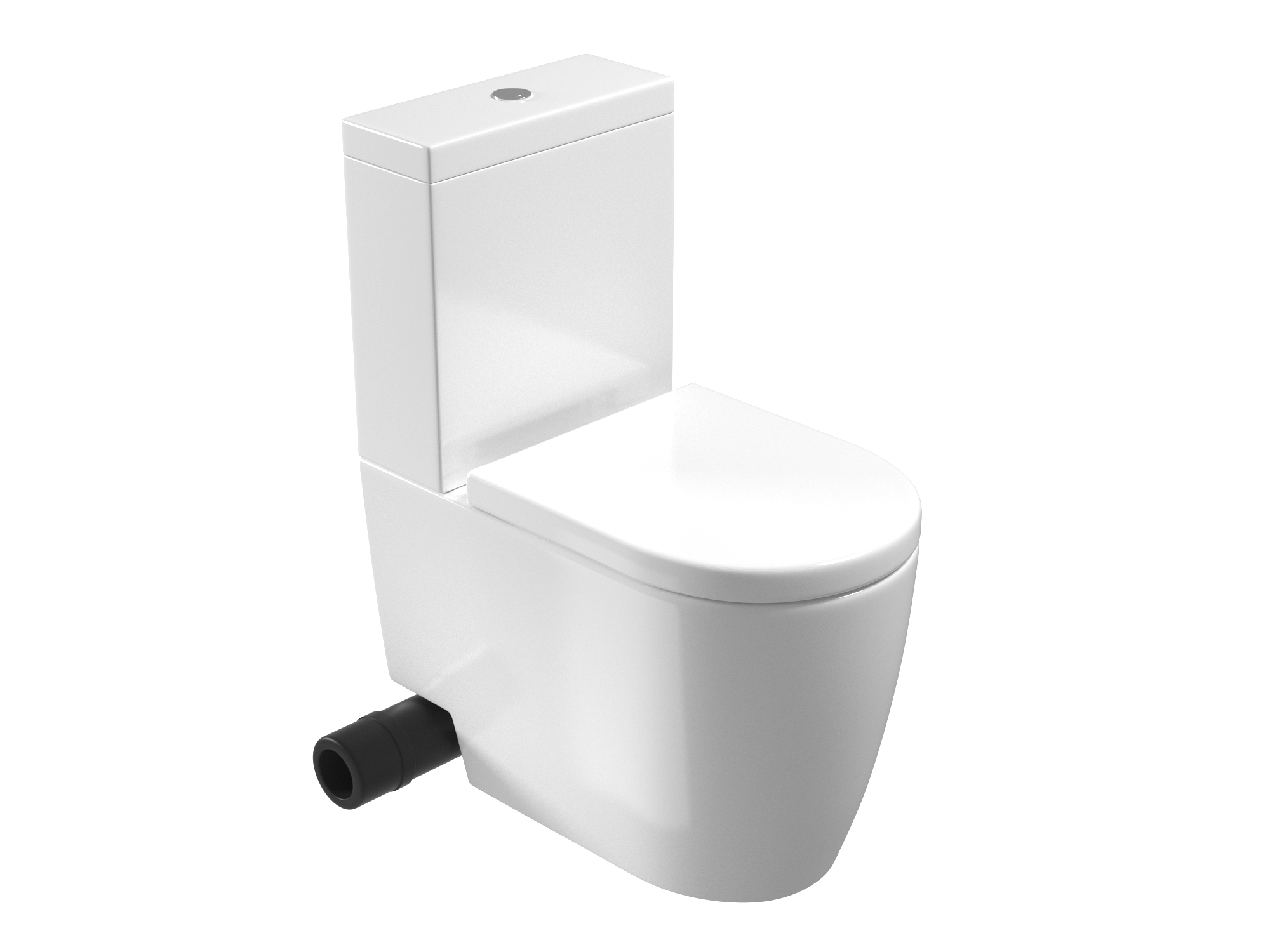 UNI close coupled left hand soil exit WC pan - rimless