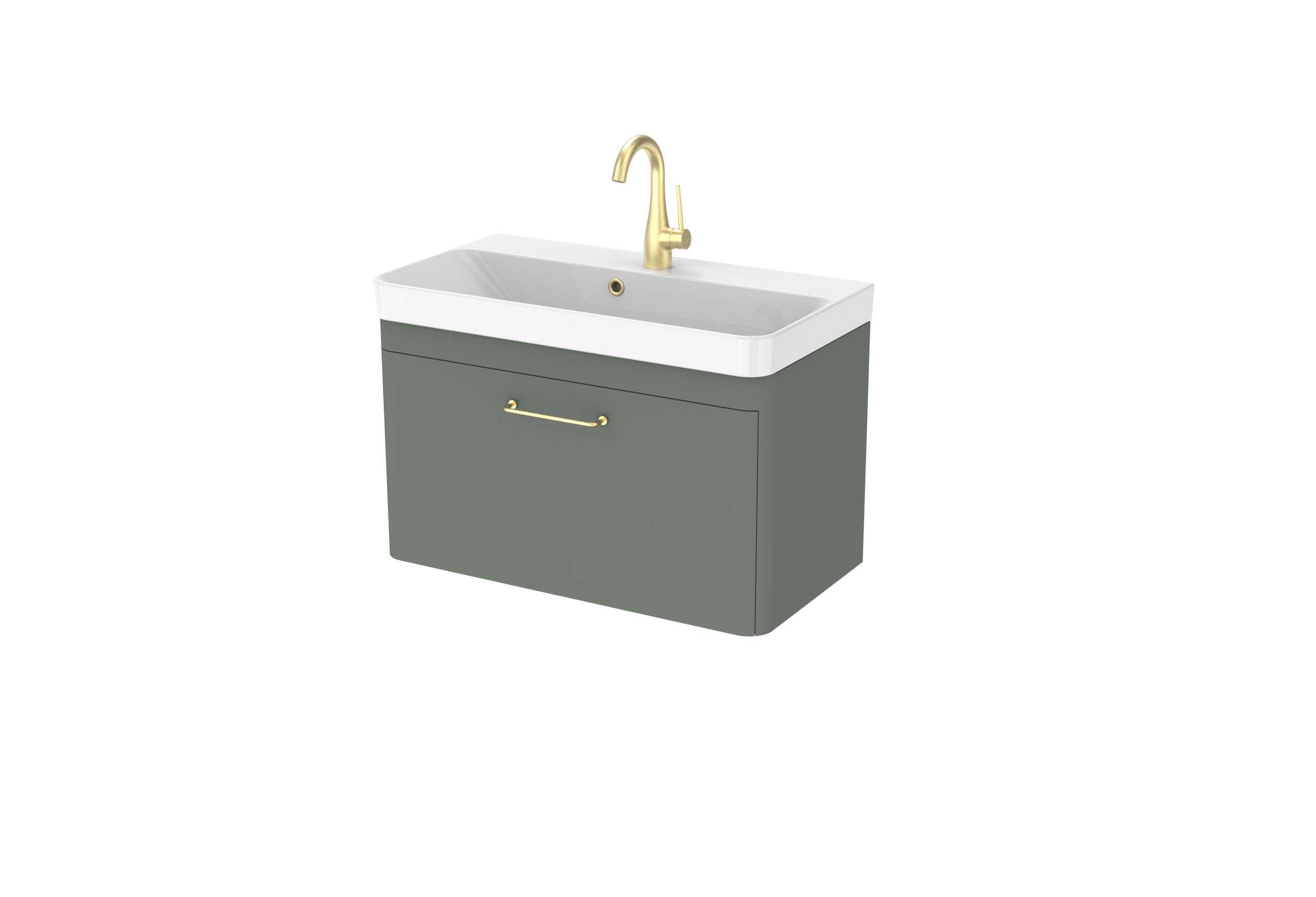 HYDE 70cm 1 drawer wall mounted unit - Matte Sage