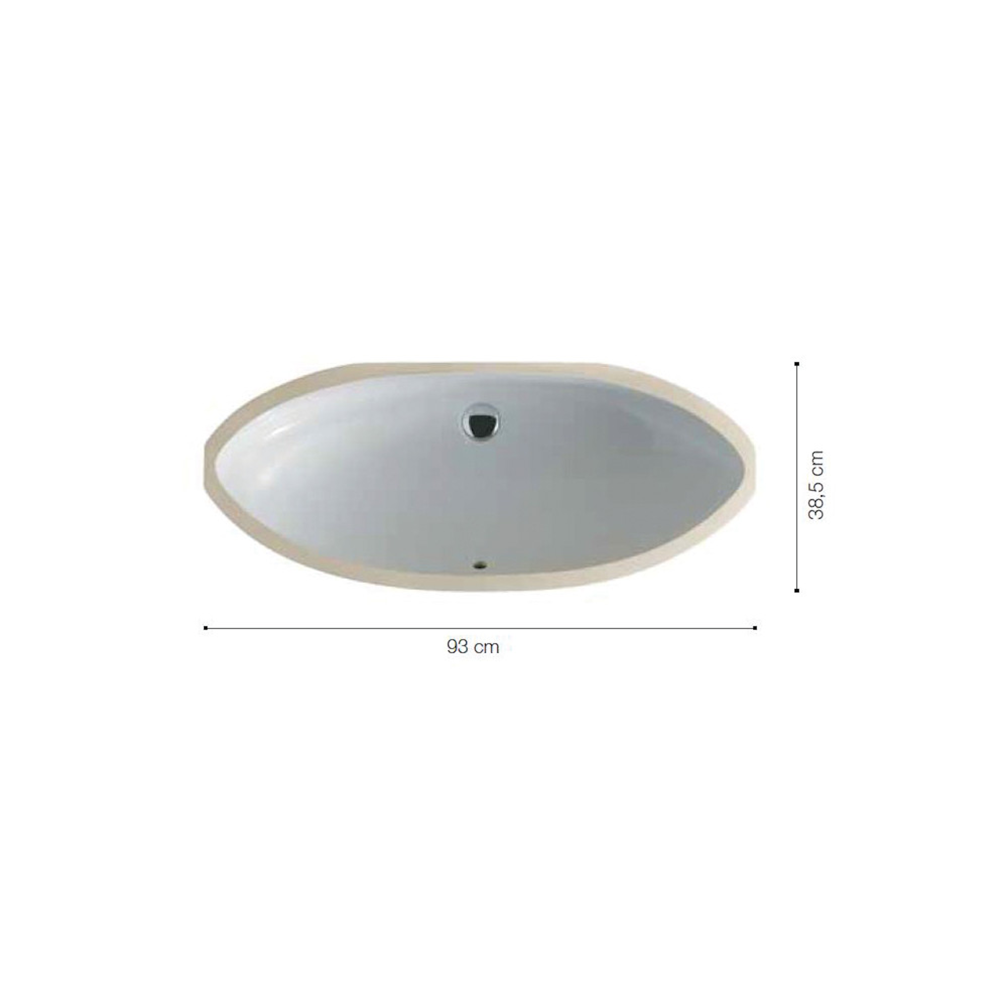UNI undermount bowl - 93 x 38cm