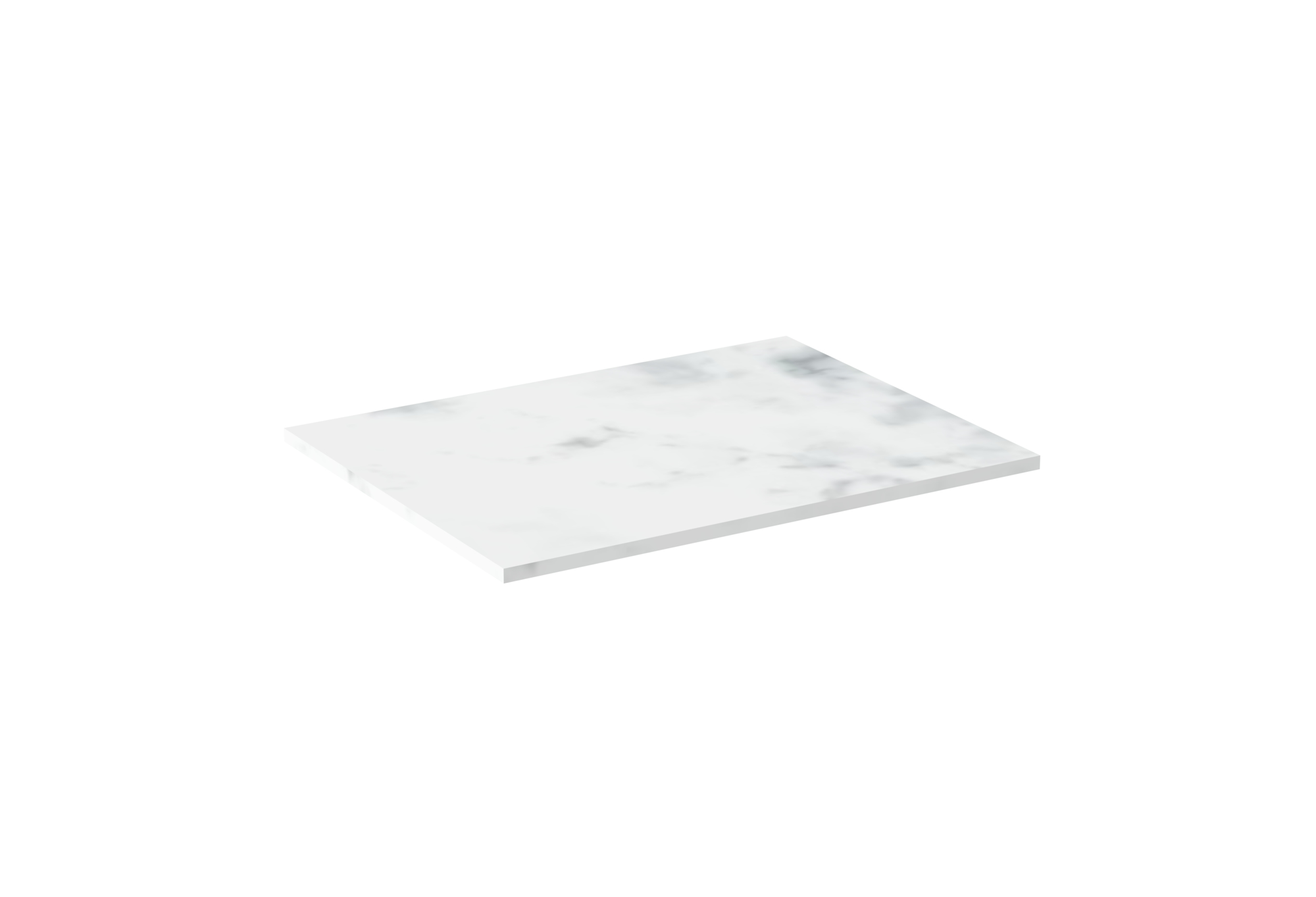 AUSTEN 50cm countertop - Matte Carrara White - Solid surface - 12mm