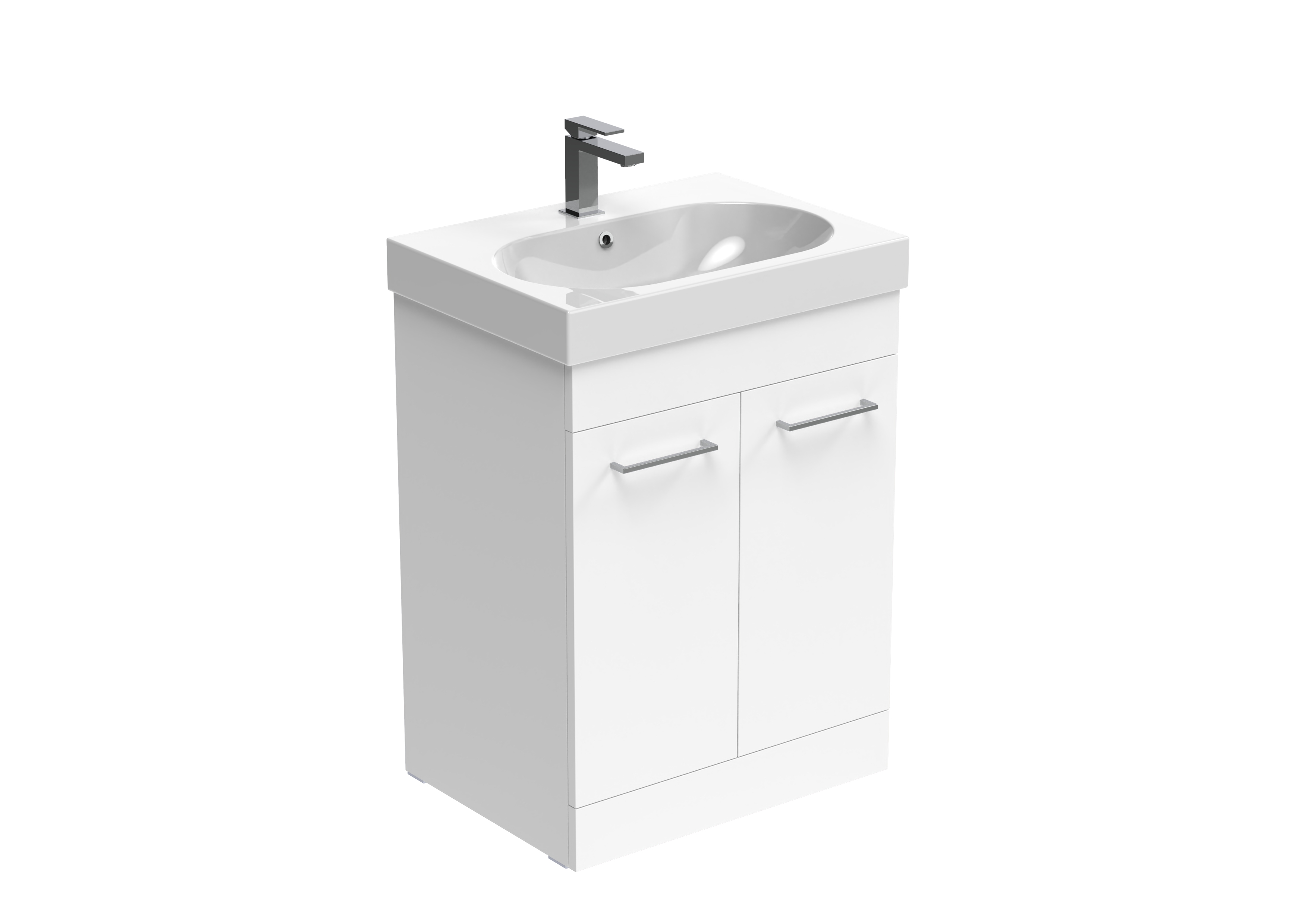 AUSTEN 60cm 2 door floor standing unit - Gloss White