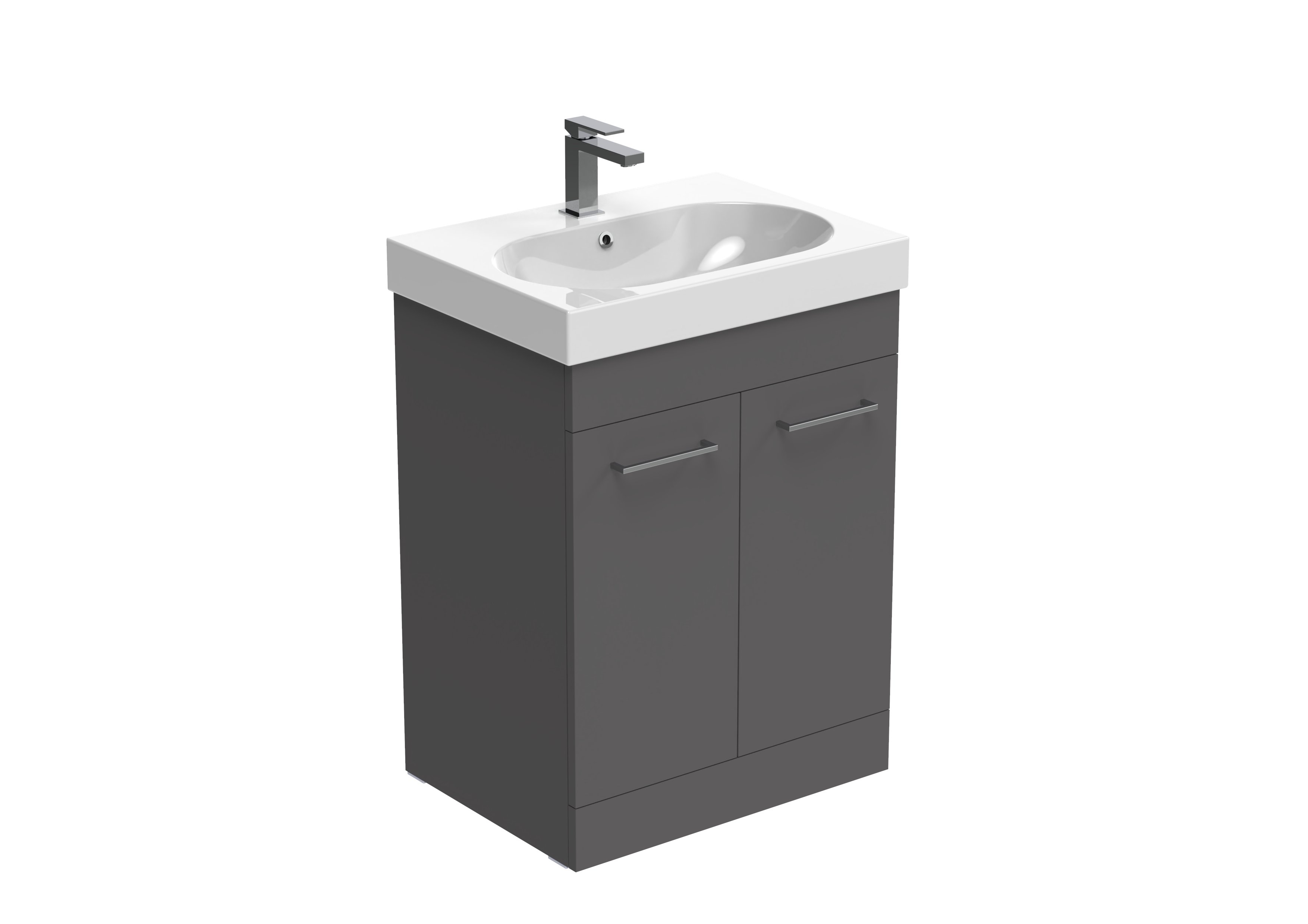 AUSTEN 60cm 2 door floor standing unit - Matte Iron Grey