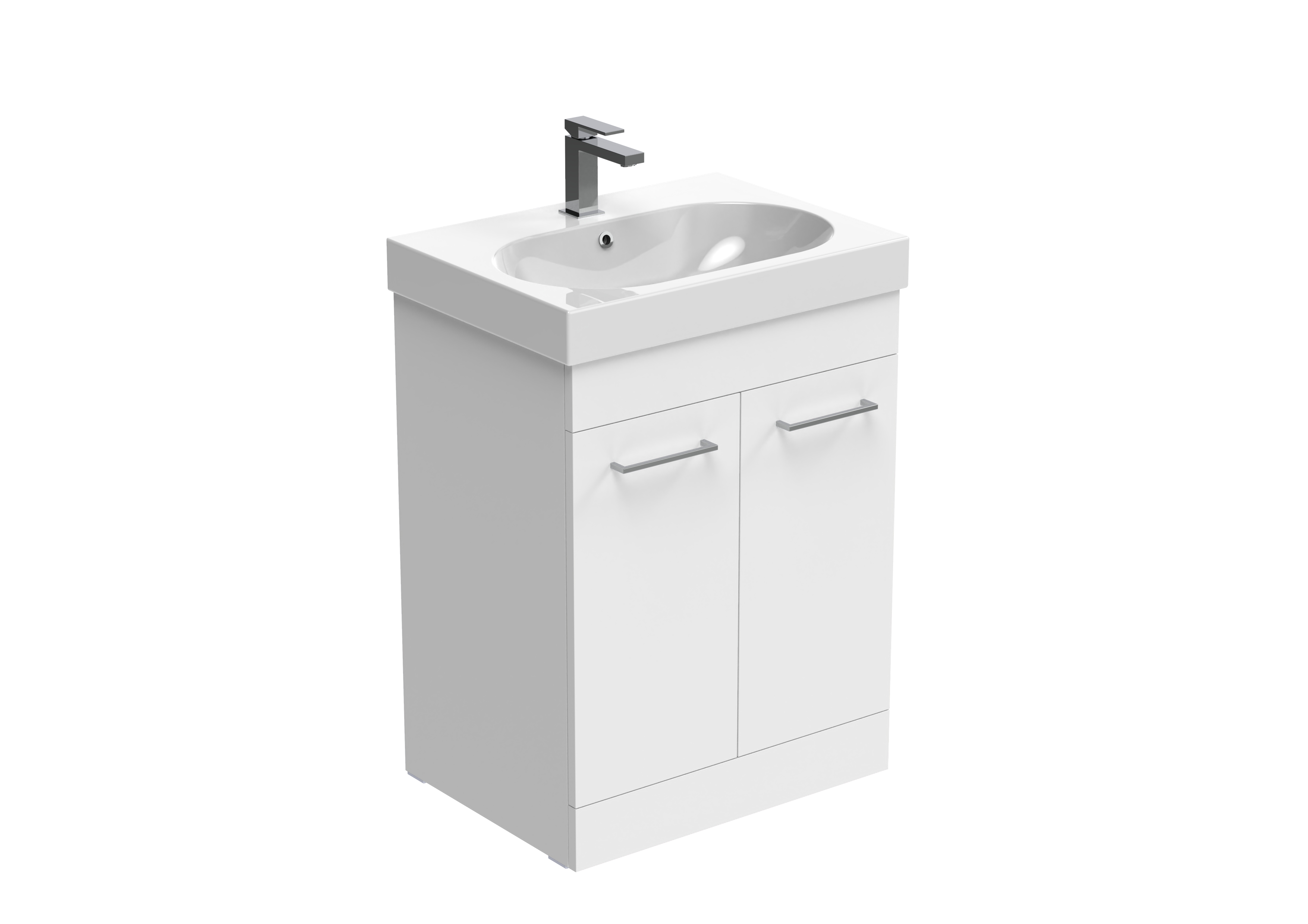 AUSTEN 60cm 2 door floor standing unit - Matte White