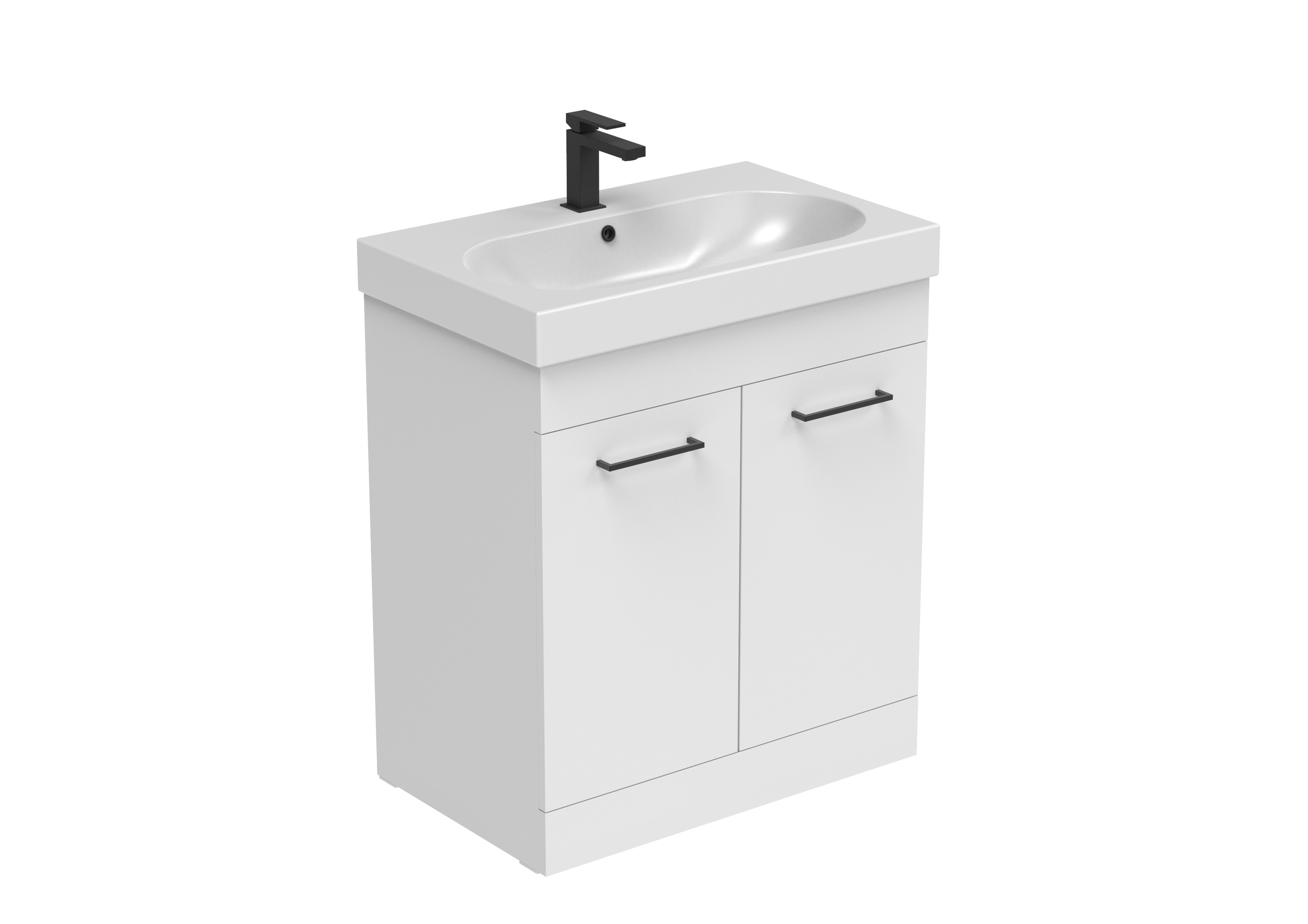 AUSTEN 72cm 2 door floor standing unit - Matte White