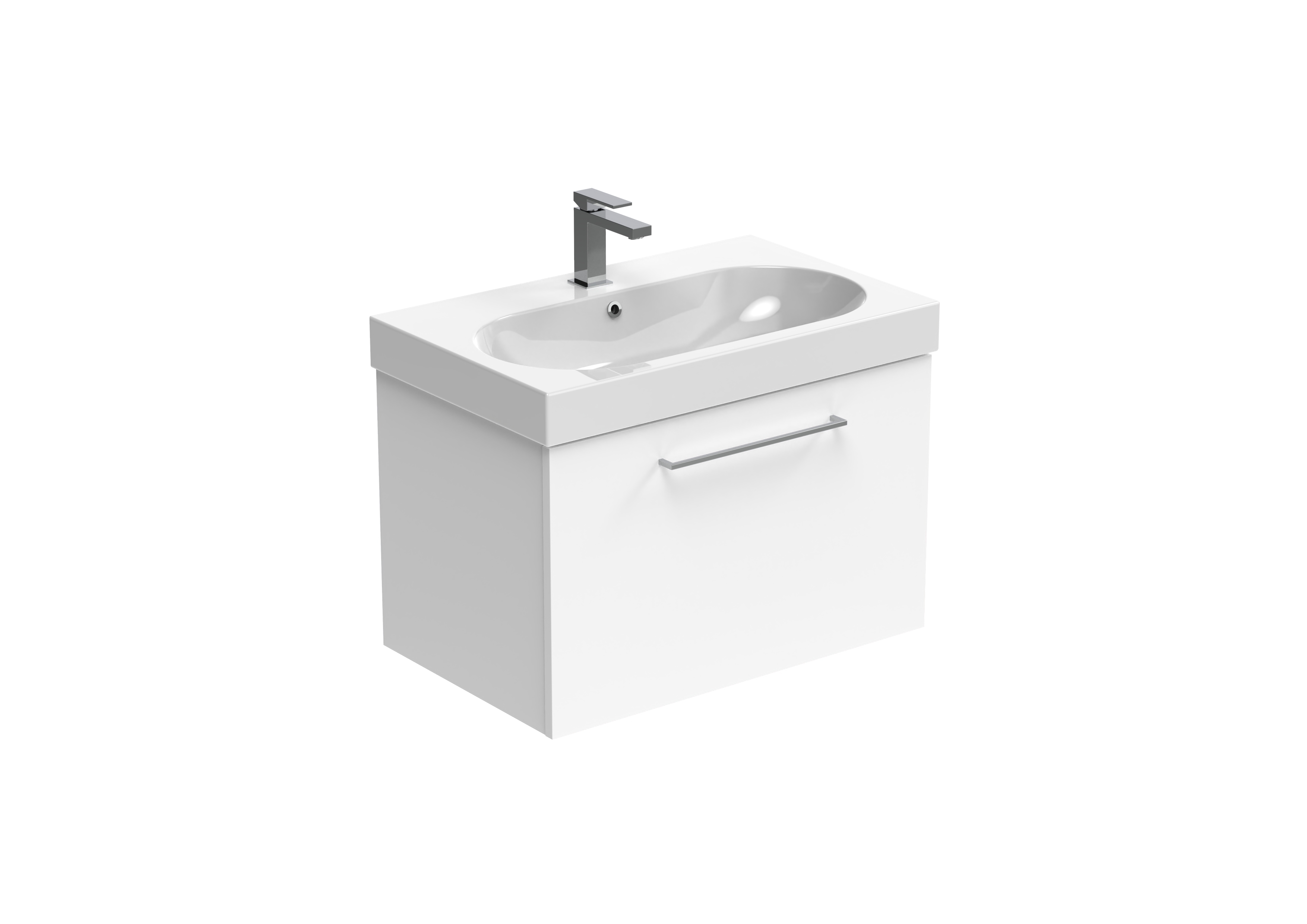 AUSTEN 72cm 1 drawer wall mounted unit - Gloss White