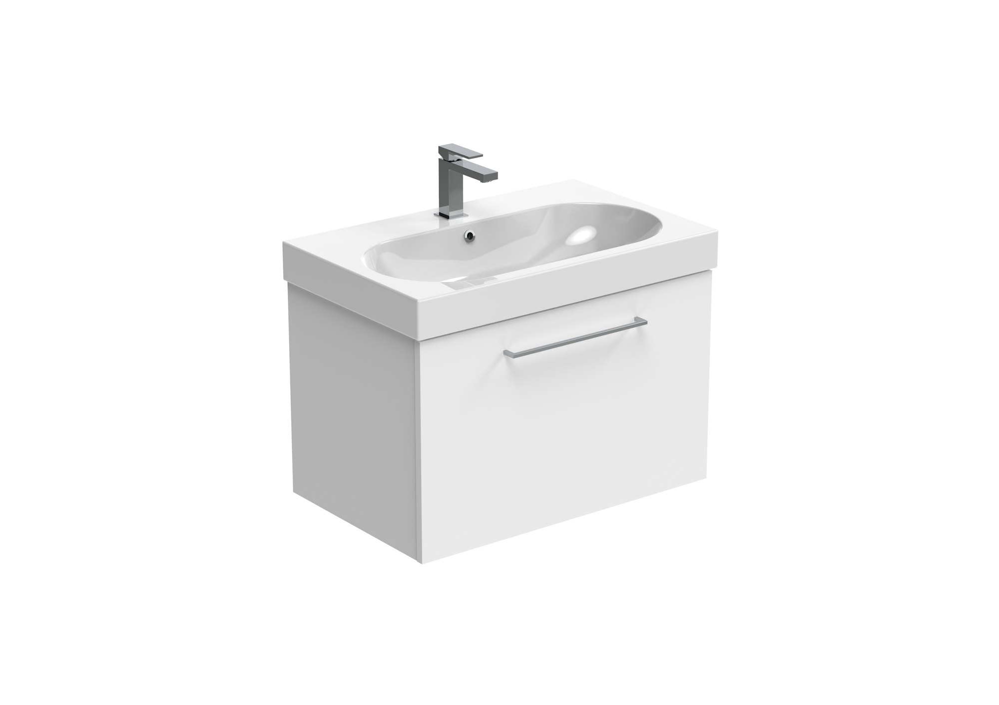 AUSTEN 72cm 1 drawer wall mounted unit - Matte White