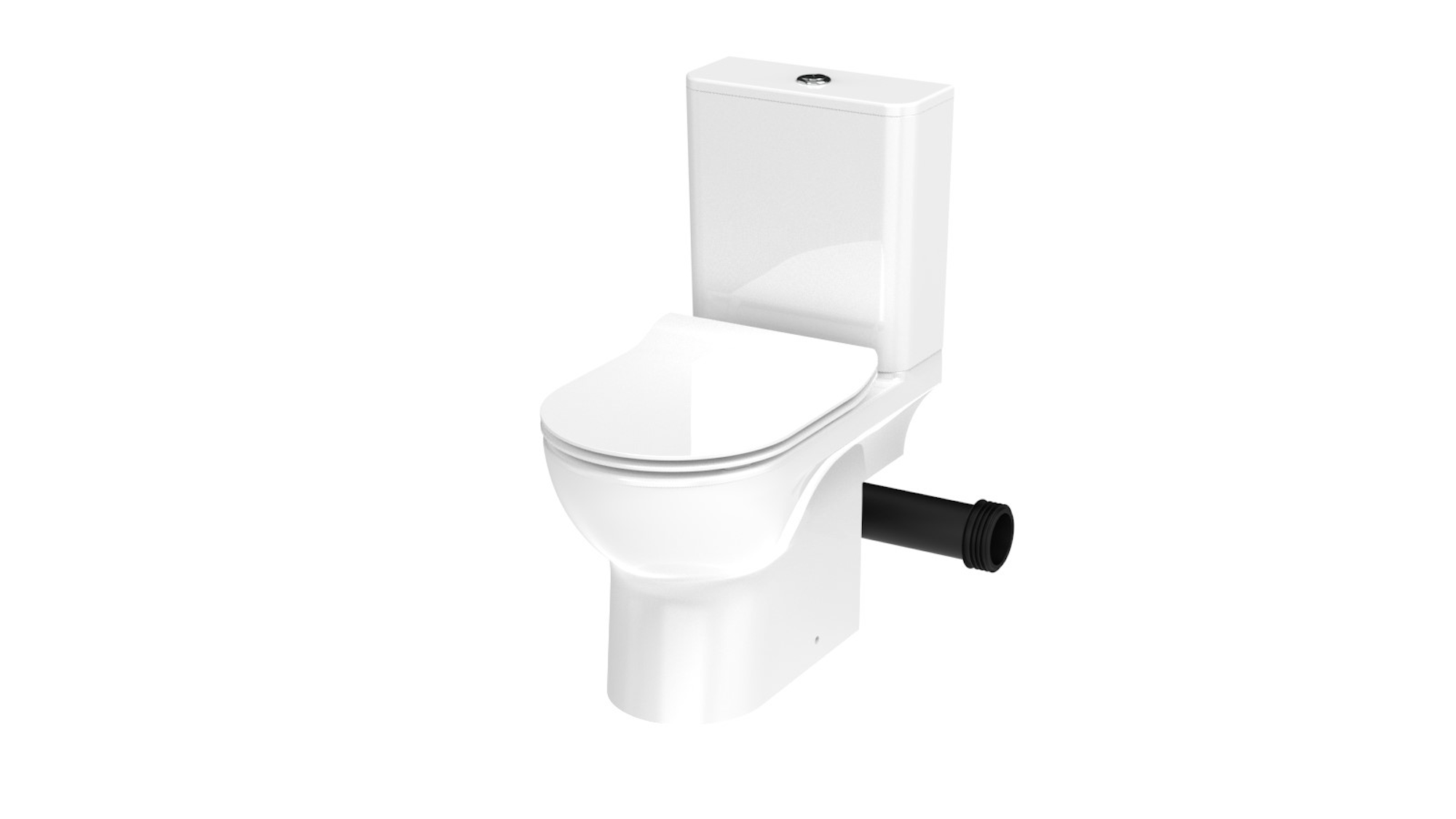 AUSTEN close coupled right hand soil exit WC pan - rimless
