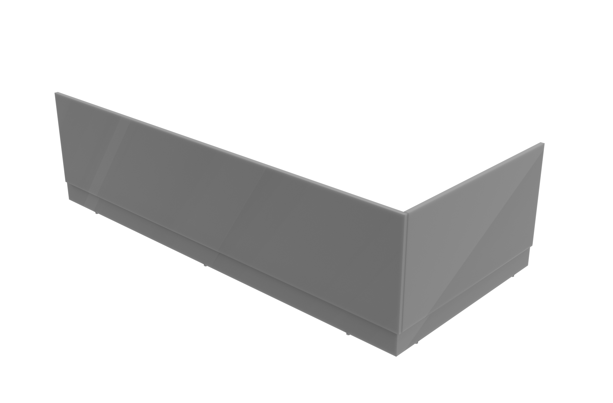 700x450mm end bath panel & plinth - Gloss Grey