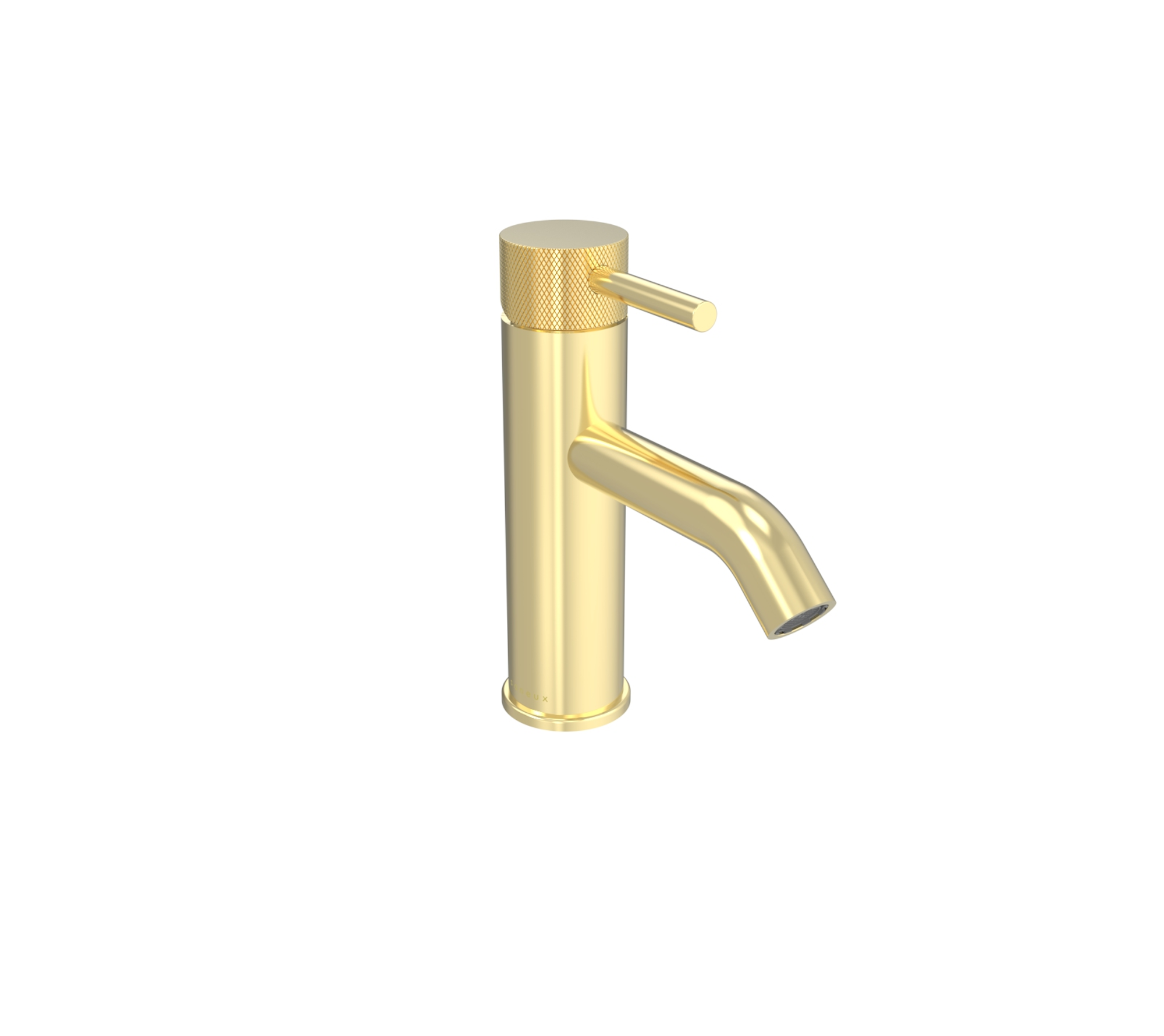 COS basin mixer with knurled handle - Brushed Brass