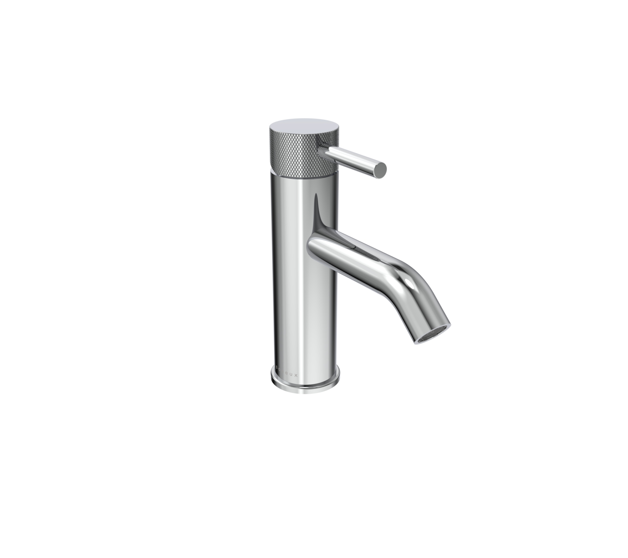 COS basin mixer with knurled handle - Chrome