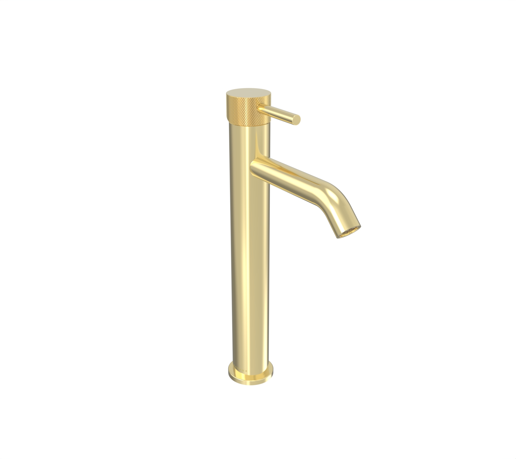 COS tall basin mixer with knurled handle - Brushed Brass