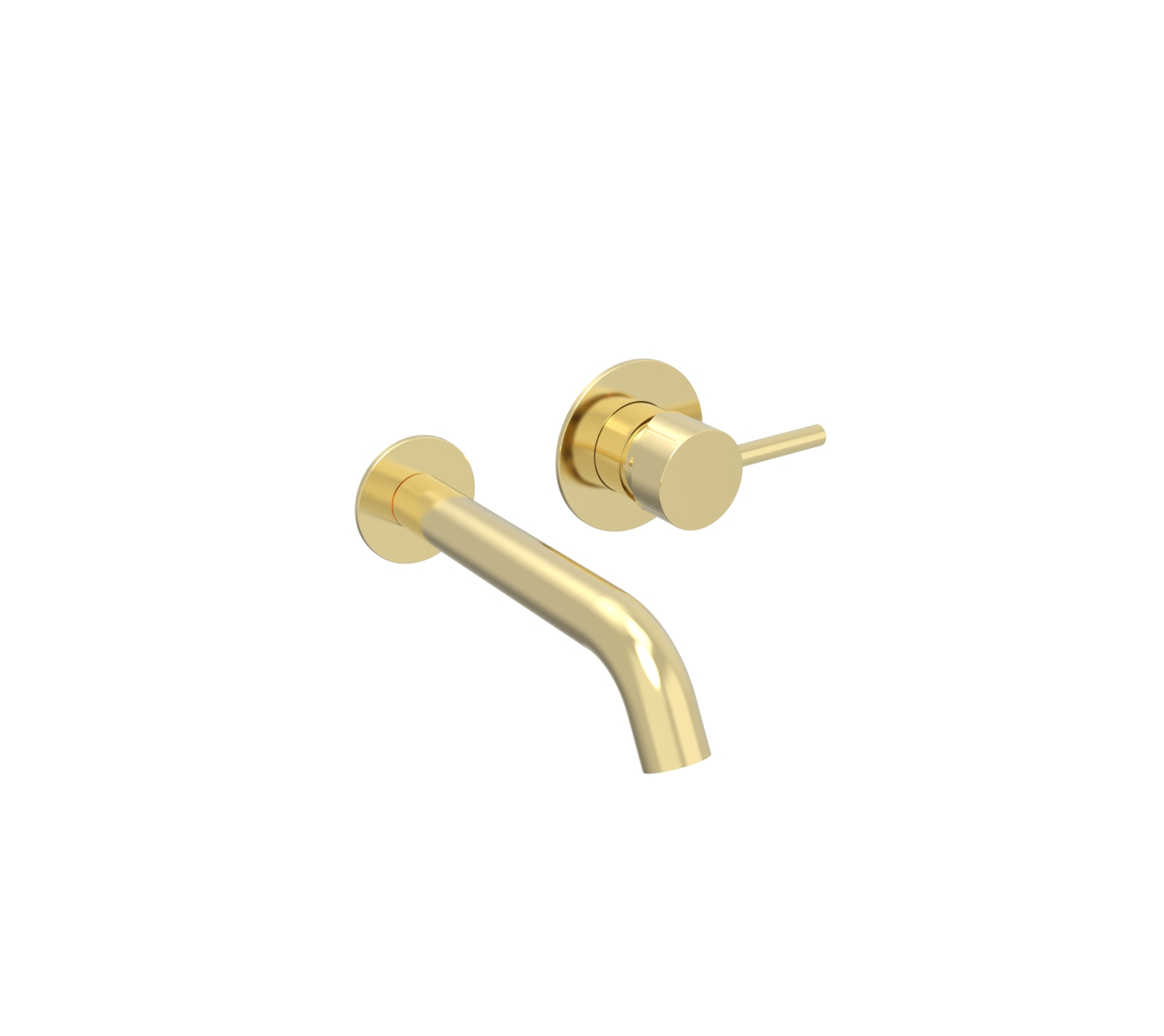 COS wall mounted 2 plate basin mixer - Brushed Brass
