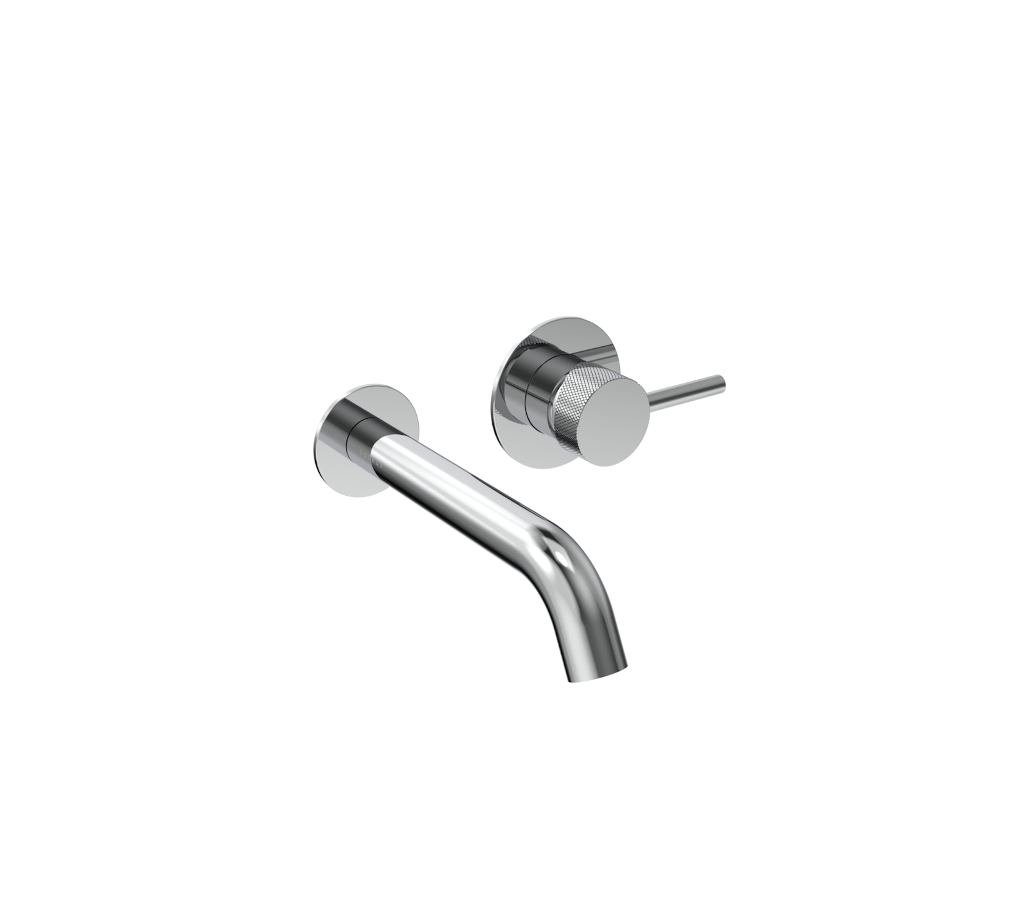 COS wall mounted 2 plate basin mixer with knurled handle - Chrome