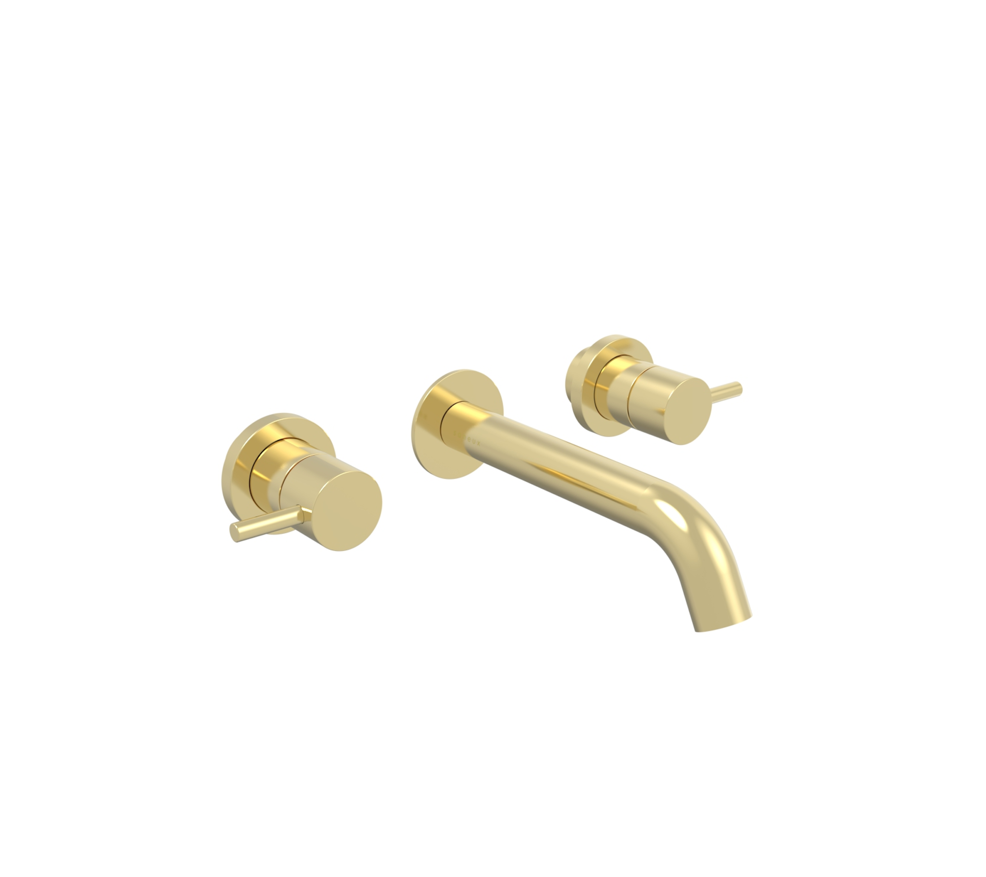 COS 3 piece wall mounted basin mixer - Brushed Brass