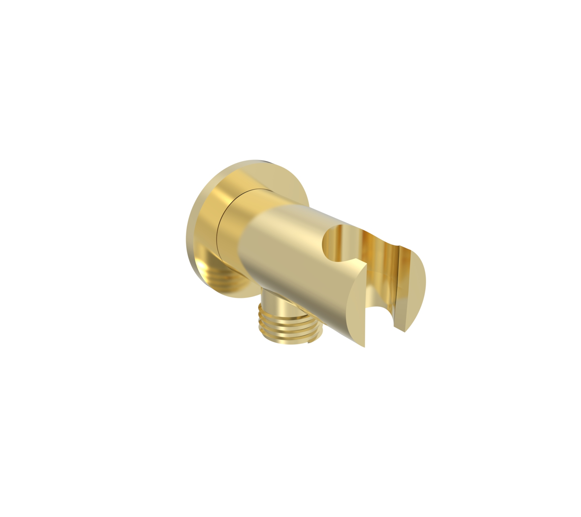 COS round shower outlet elbow & holder - Brushed Brass