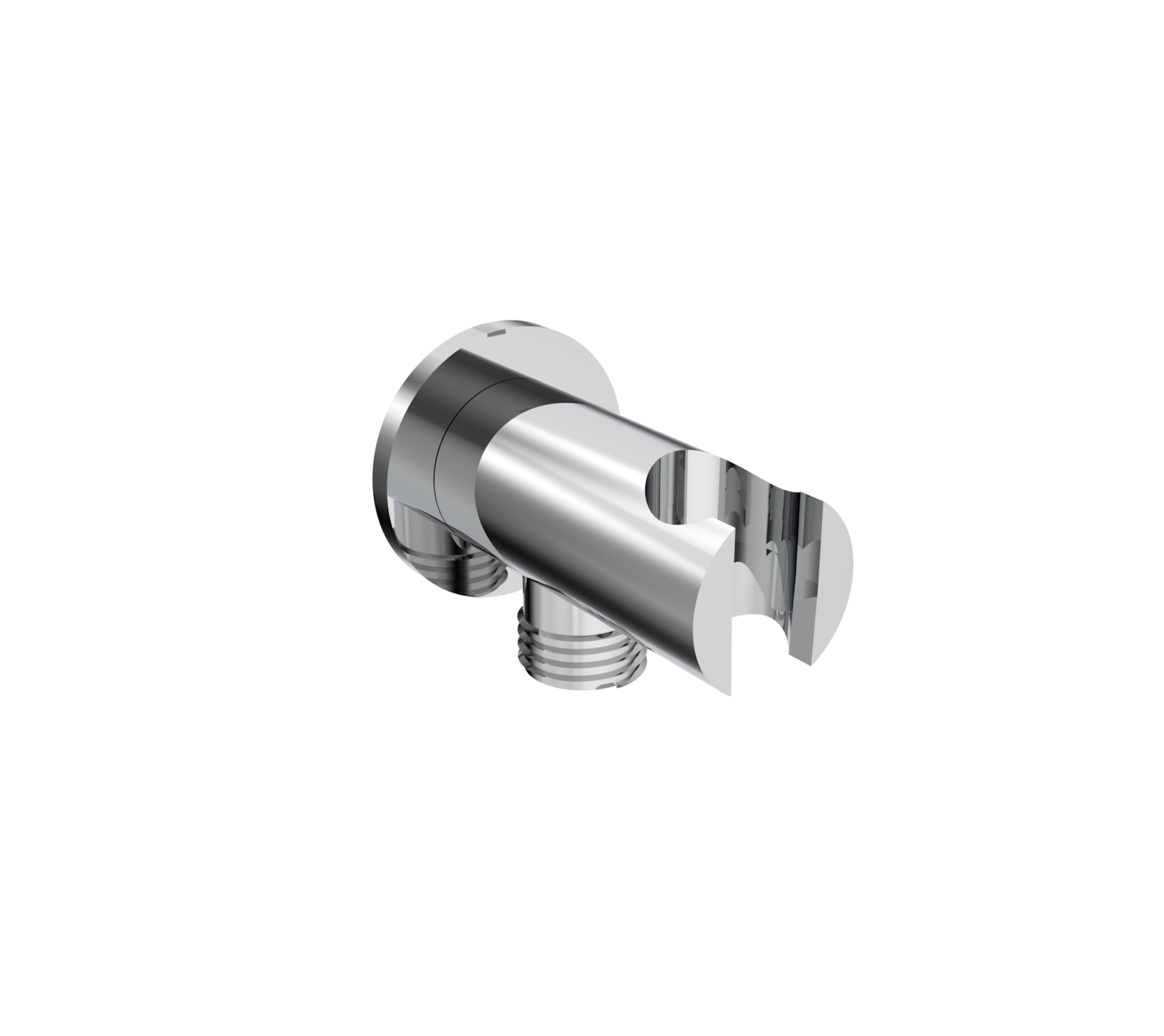 COS round shower outlet elbow & holder - Chrome