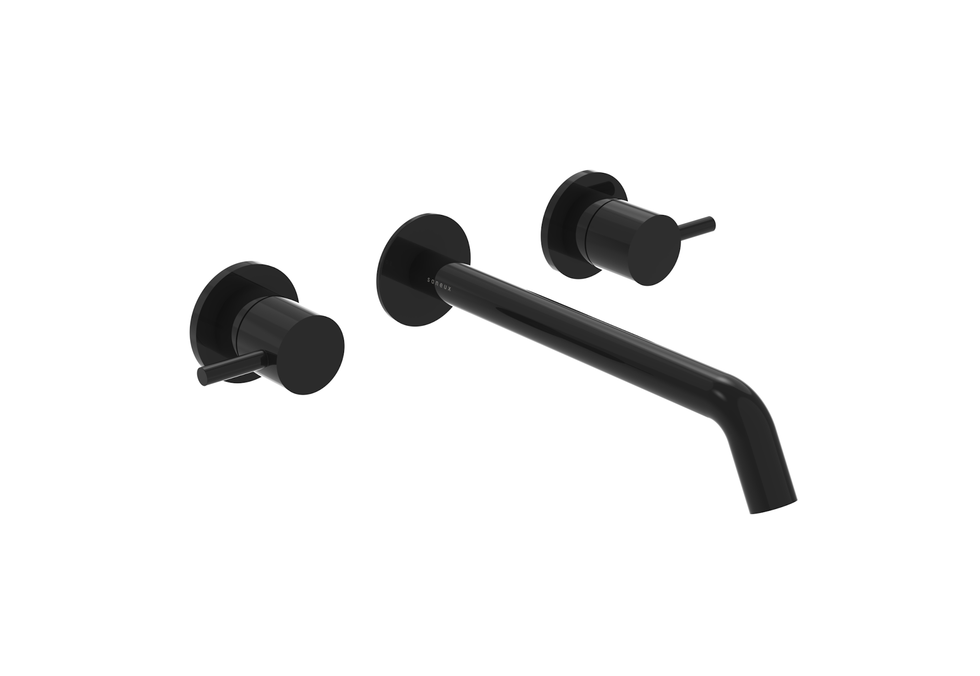 COS 3 Tap Hole Wall mounted KIT - w/ Long spout (220mm) w/ Classic handle - Satin Black (PVD)