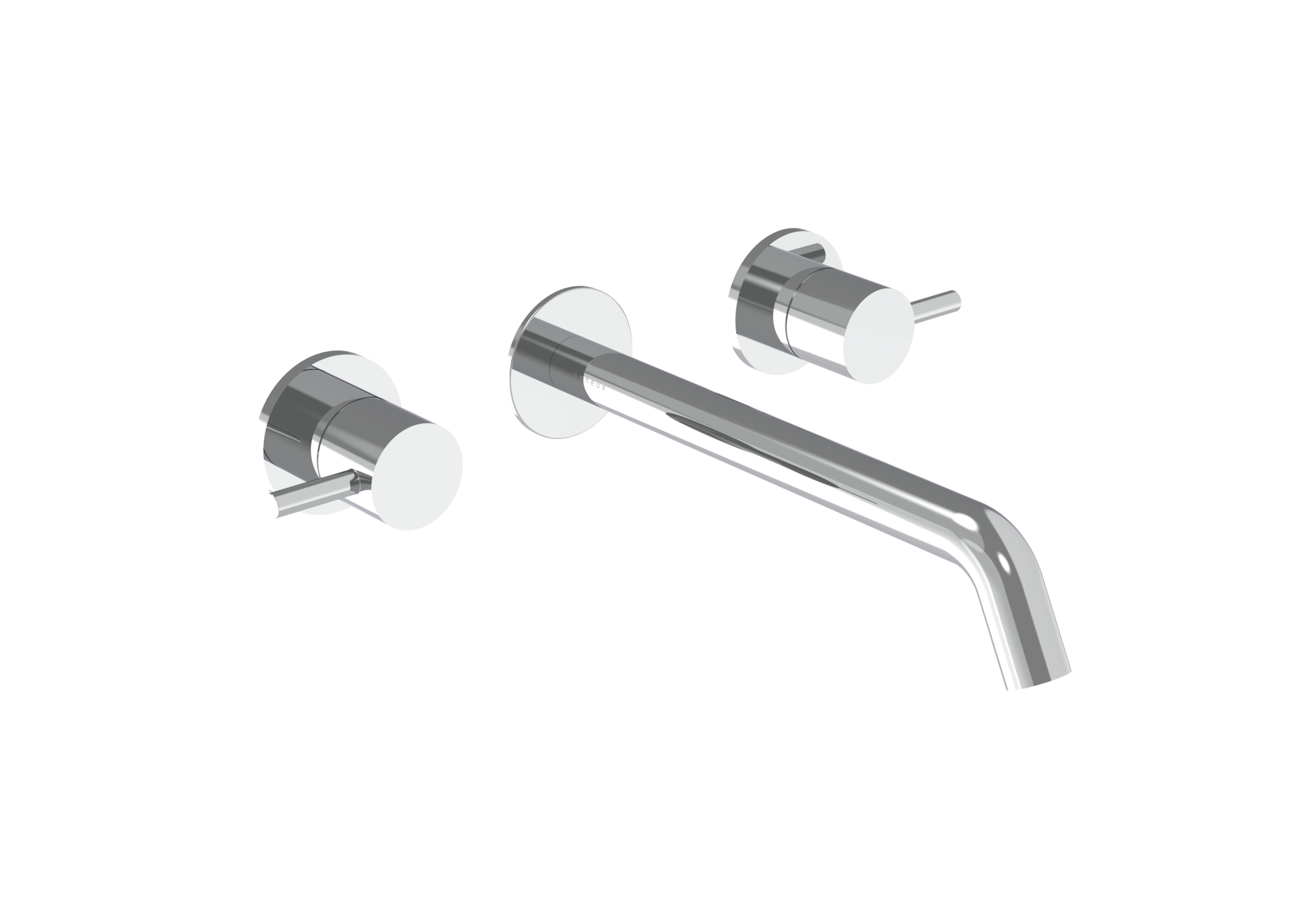 COS 3 Tap Hole Wall mounted KIT - w/ Long spout (220mm) w/ Classic handle - Chrome
