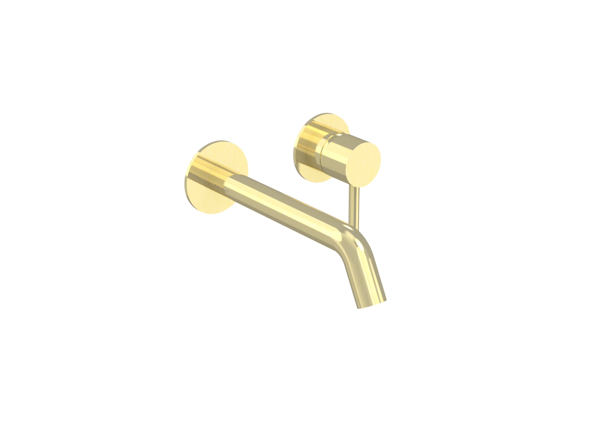 COS 2 Plate Wall mounted Basin Mixer KIT - w/ Classic spout (170mm) w/ Classic handle - Brushed Brass (PVD)