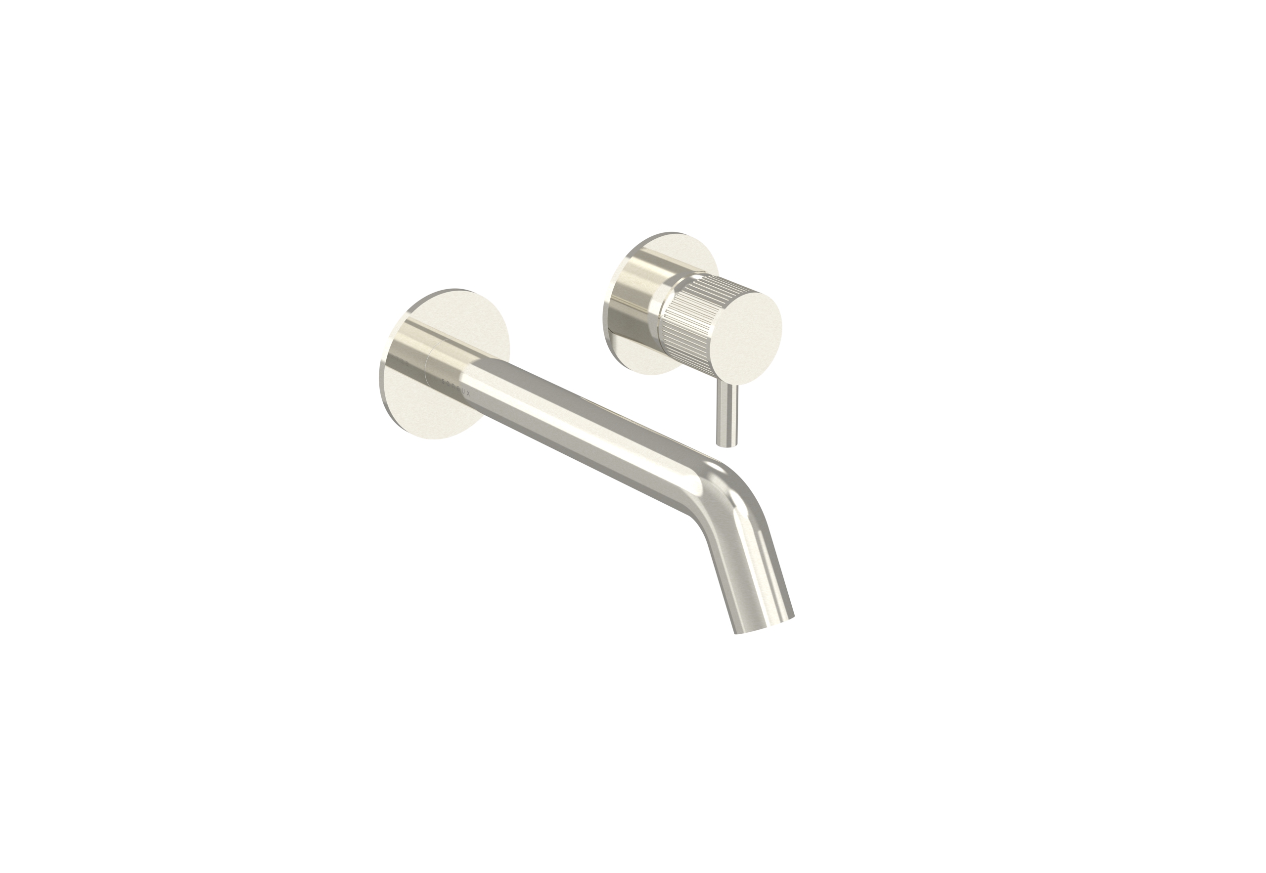 COS 2 Plate Wall mounted KIT - w/ Classic spout (170mm) w/ Fluted handle - Brushed Nickel (PVD)