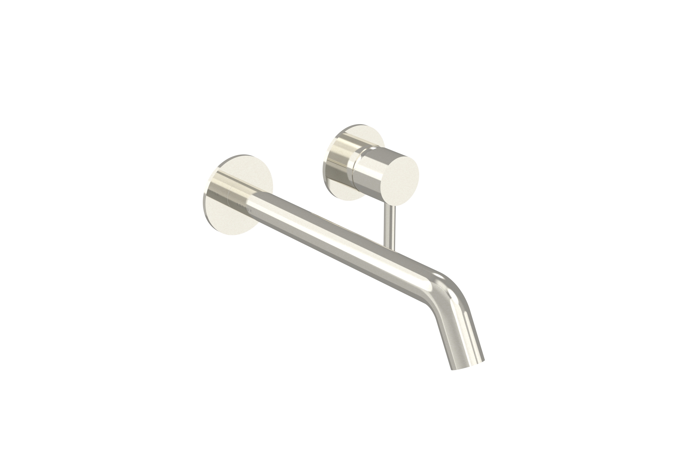 COS 2 Plate Wall mounted KIT - w/ Long spout (220mm) w/ Classic handle - Brushed Nickel (PVD)