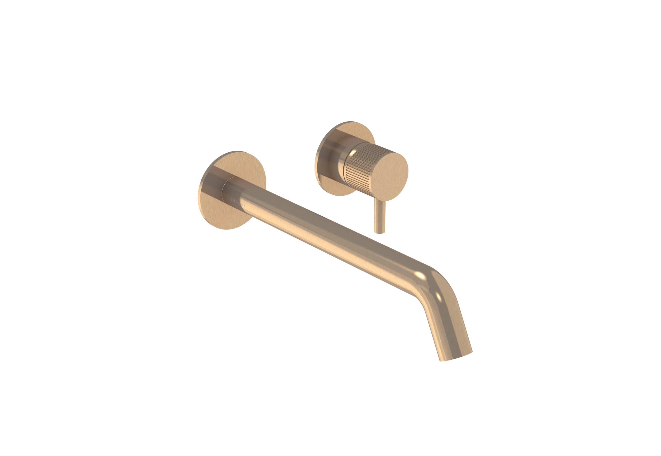 COS 2 Plate Wall mounted KIT - w/ Long spout (220mm) w/ Fluted handle - Brushed Bronze (PVD)