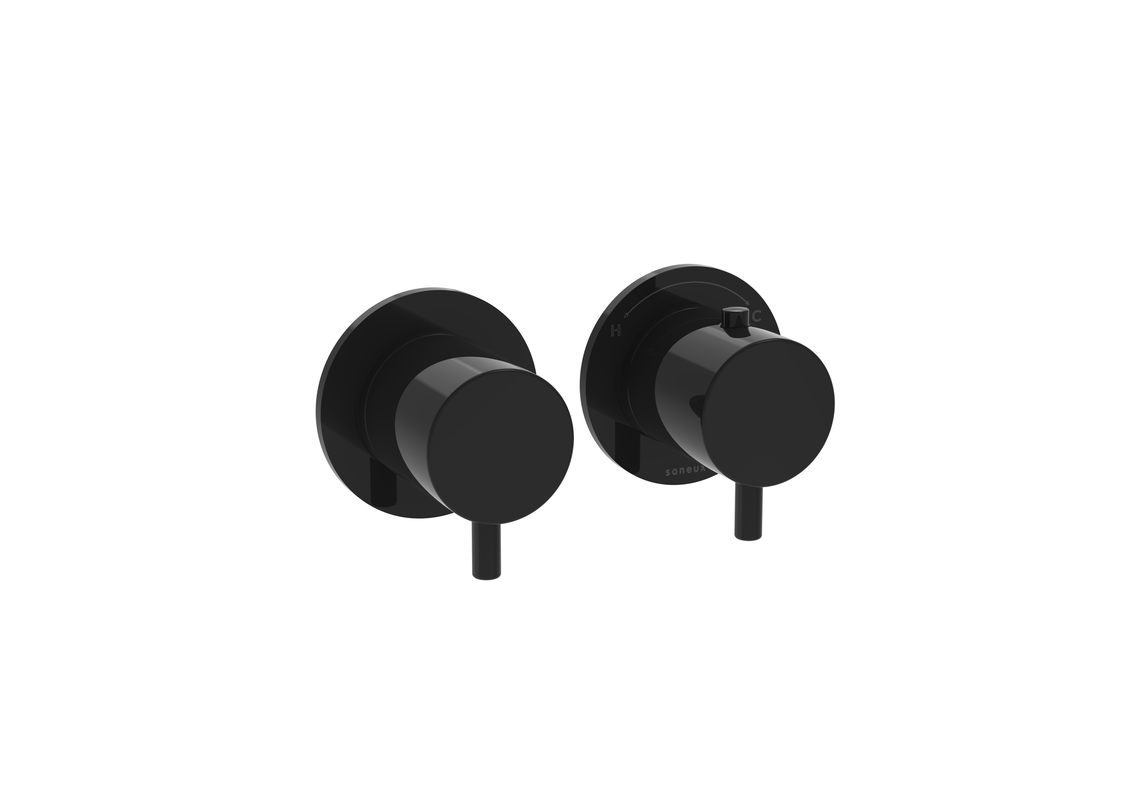 COS 2 Way Thermostatic Shower RING Valve KIT - w/ Classic Handle - Landscape - Satin Black