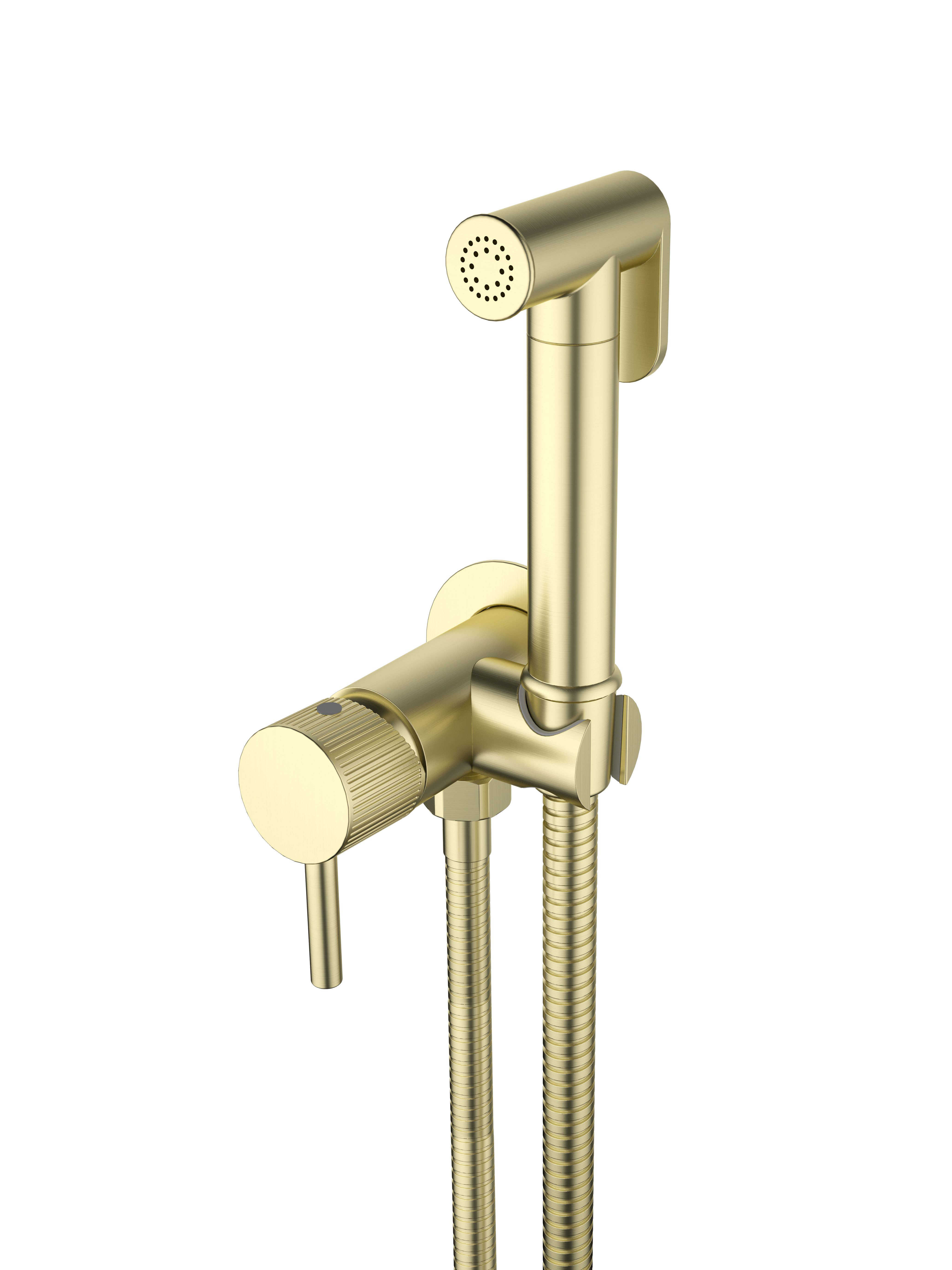 COS Douche Kit with Fluted Handle - Brushed Brass