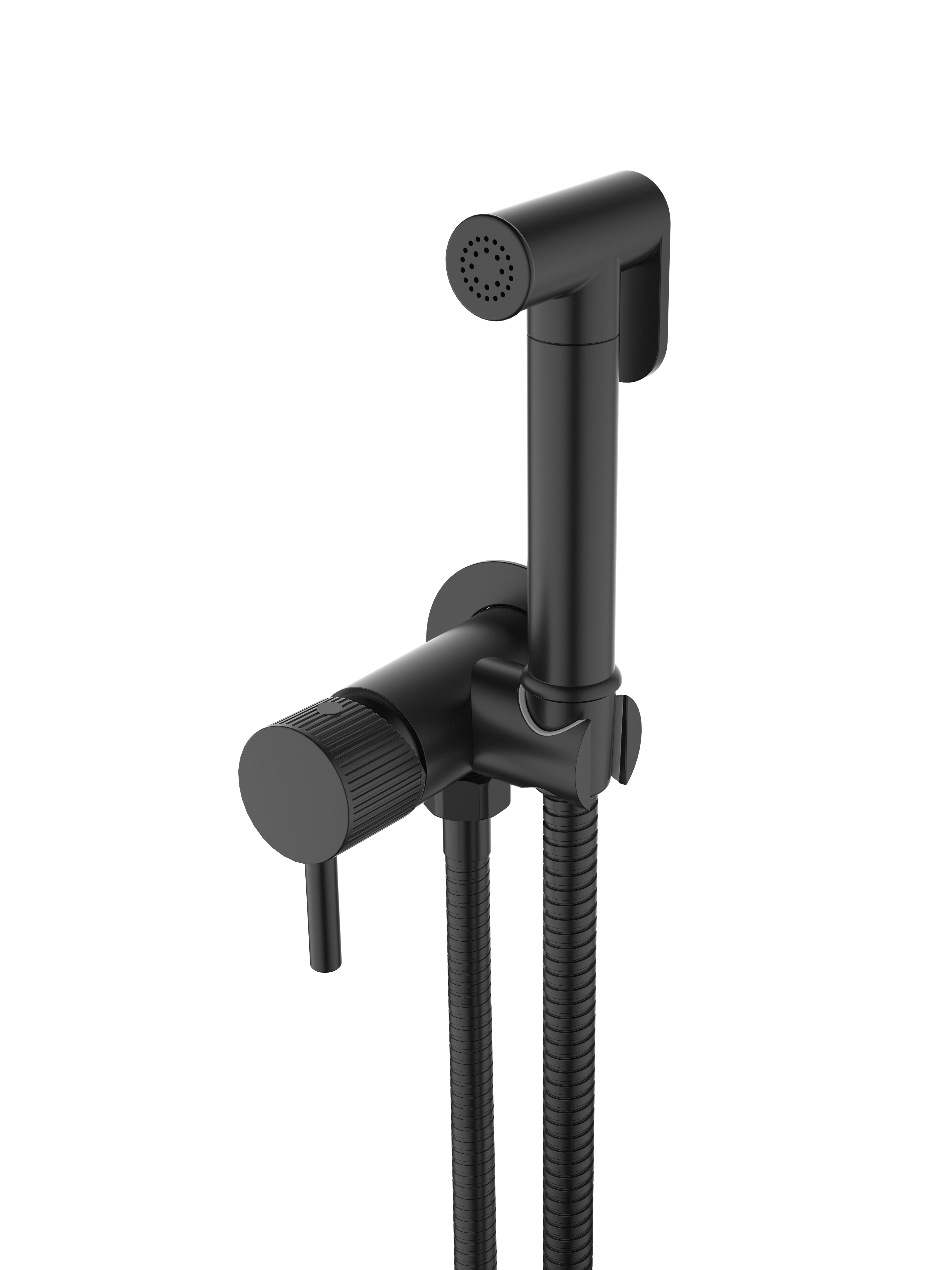 COS Douche Kit with Fluted Handle - Satin Black