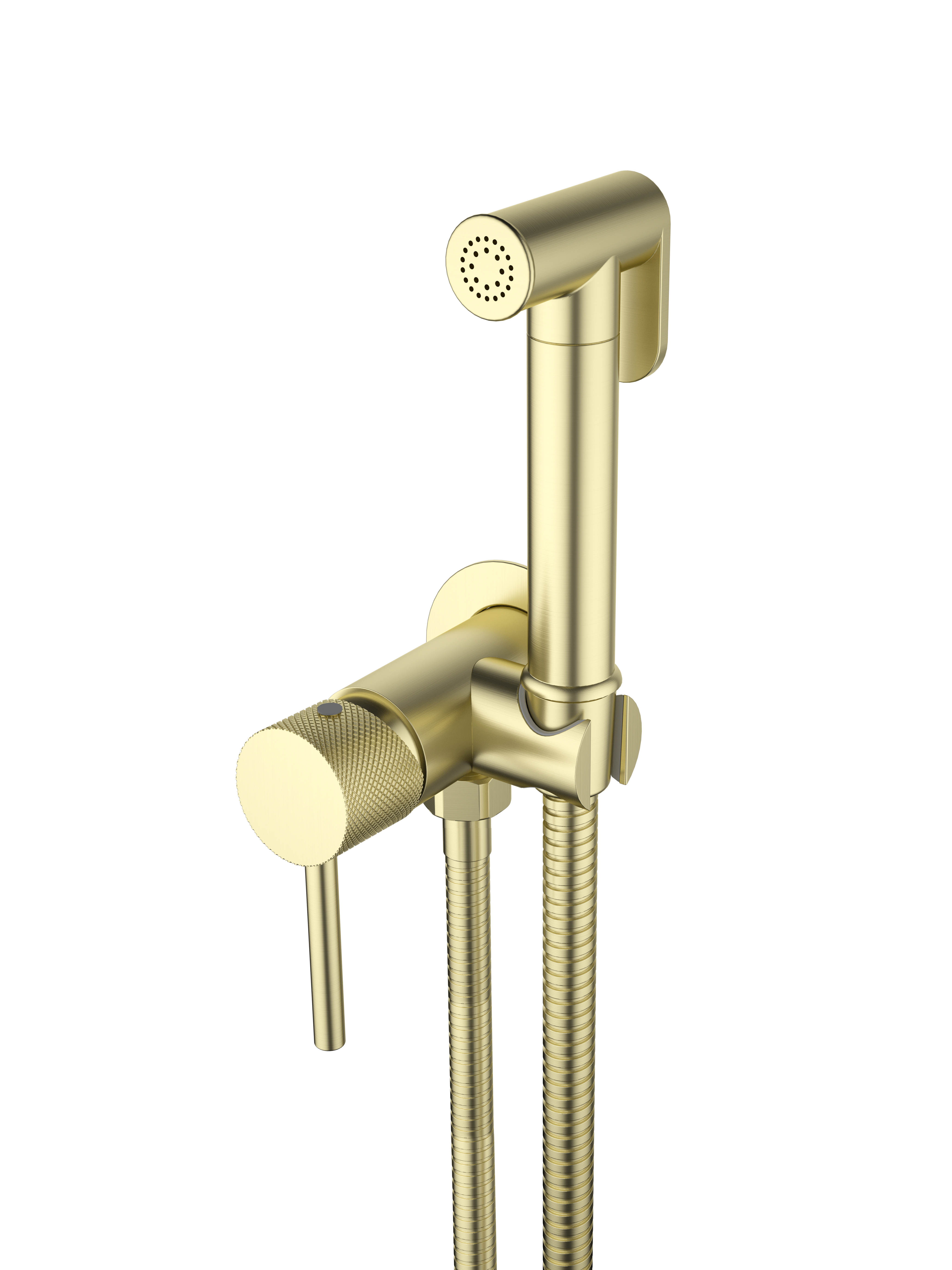 COS Douche Kit with Knurled Handle - Brushed Brass