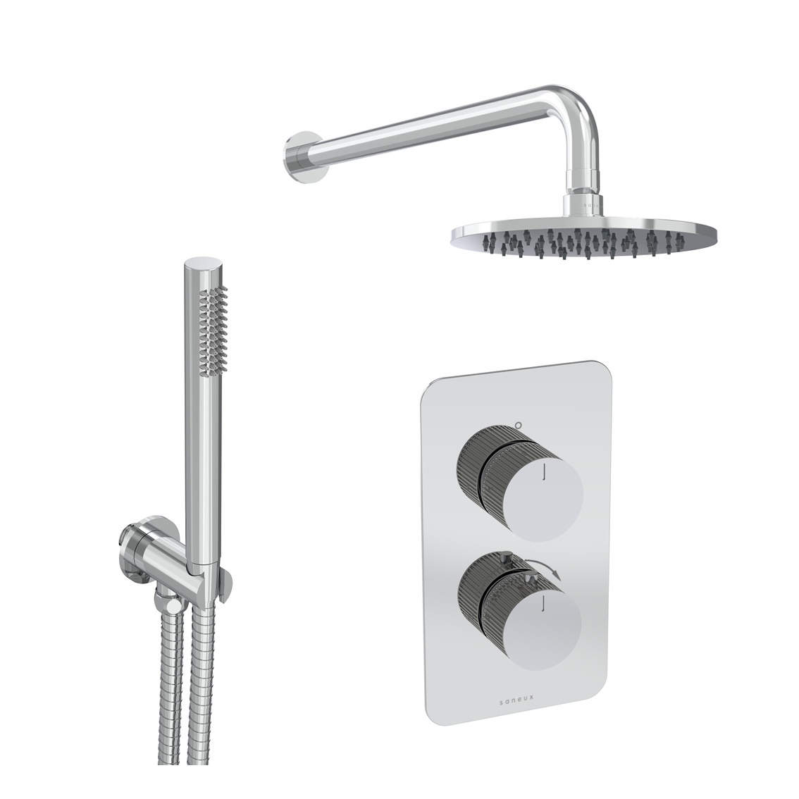 COS 2 way shower kit - w/ Slim Handset - Fluted - Chrome