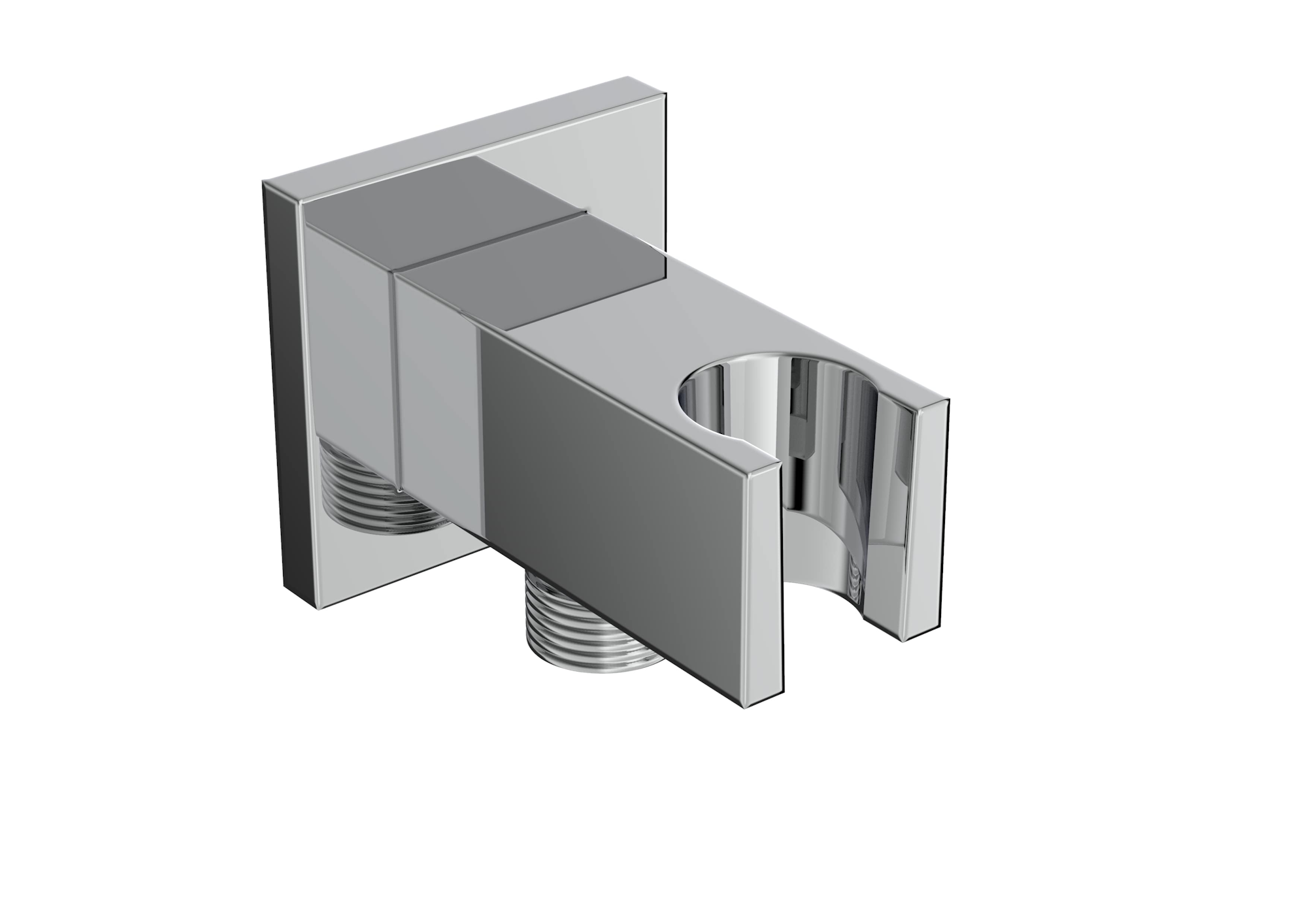 TOOGA square shower outlet elbow & holder - Chrome