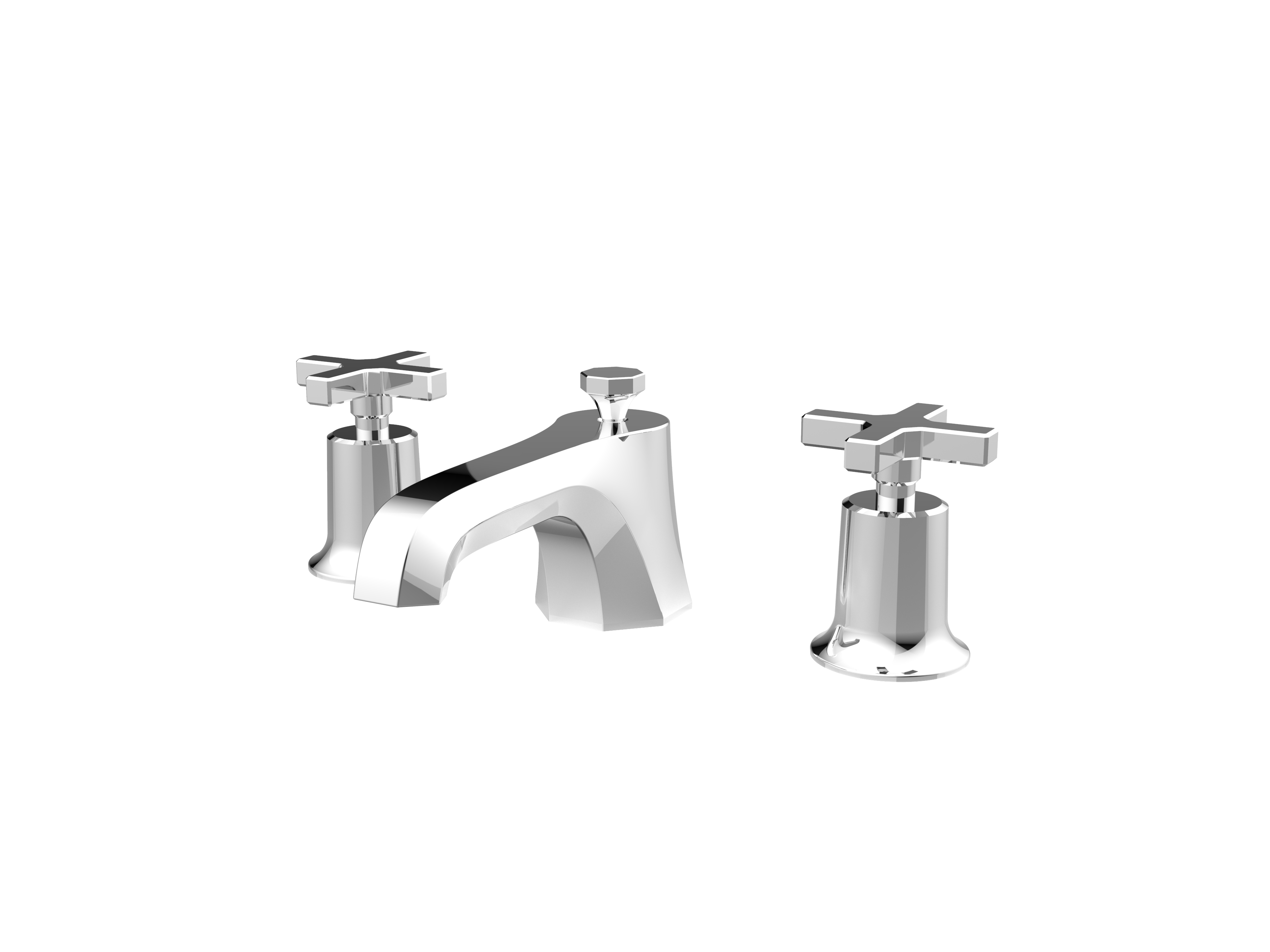 CROMWELL 3 piece cross handle basin mixer & waste - Chrome