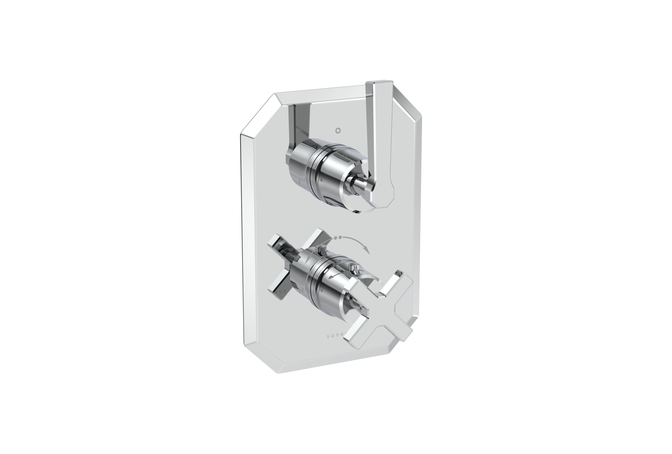 CROMWELL 2 way thermostatic shower valve kit with lever handles - Chrome