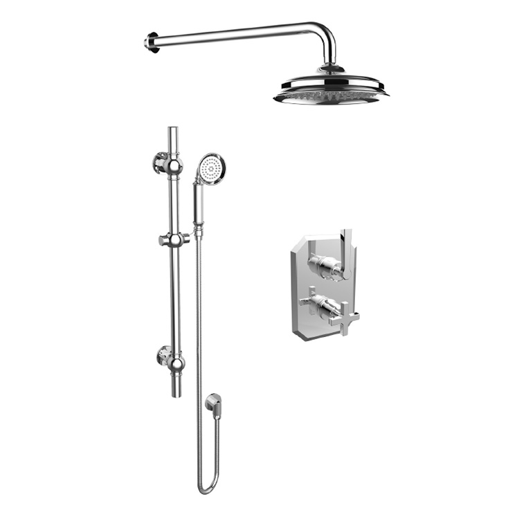 CROMWELL 2 way shower kit with lever & cross handles - Chrome