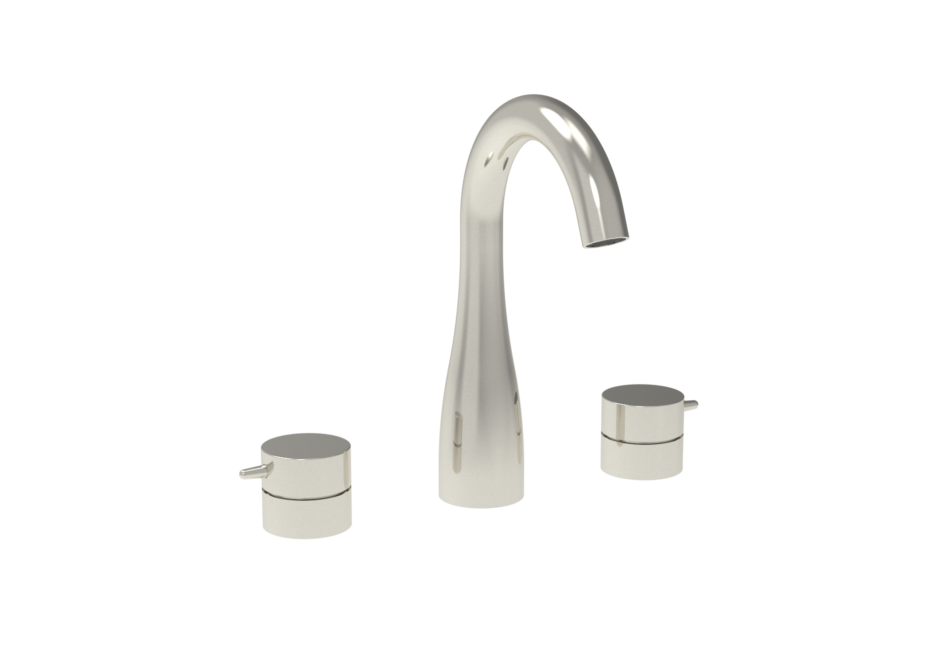 EDEN 3 piece deck mounted basin mixer - Brushed Nickel