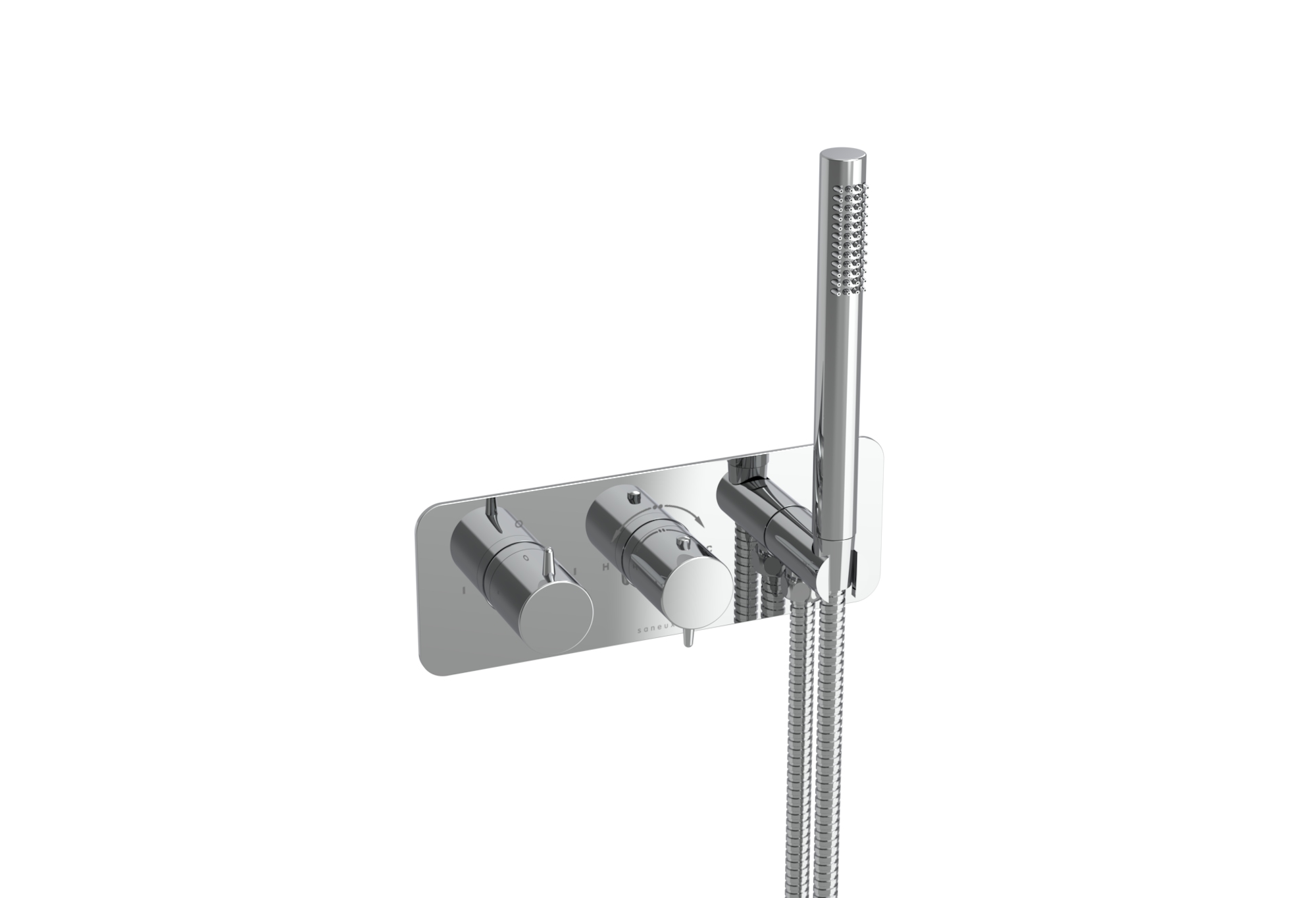 EDEN 2 way thermostatic shower valve kit in landscape with handspray - Chrome