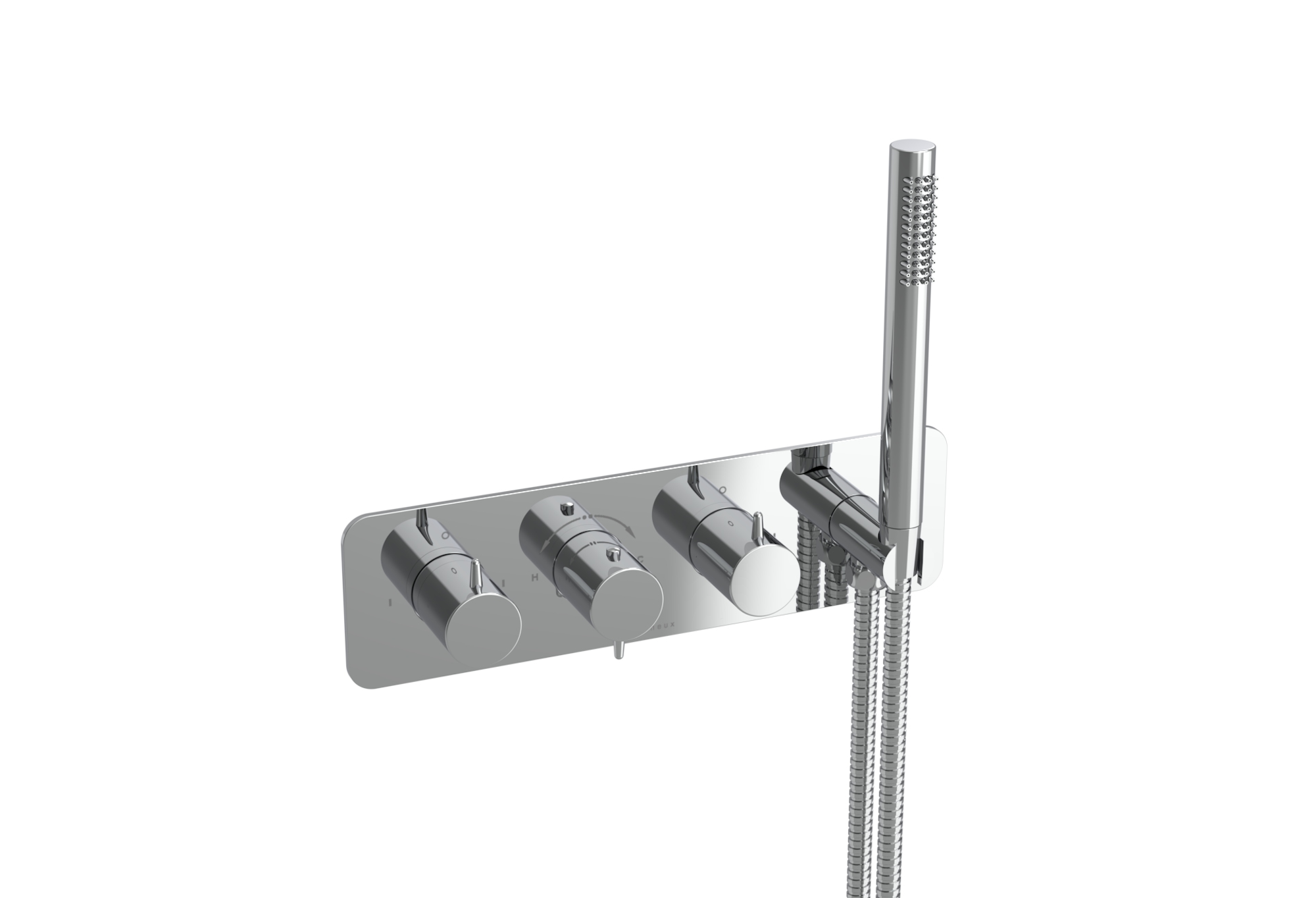 EDEN 3 way thermostatic shower valve kit in landscape with handspray - Chrome
