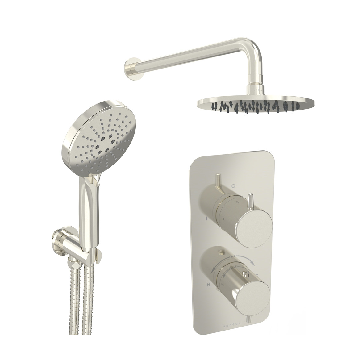EDEN 2 way shower kit - w/ 3 Function Handset & Shower Head - Brushed Nickel