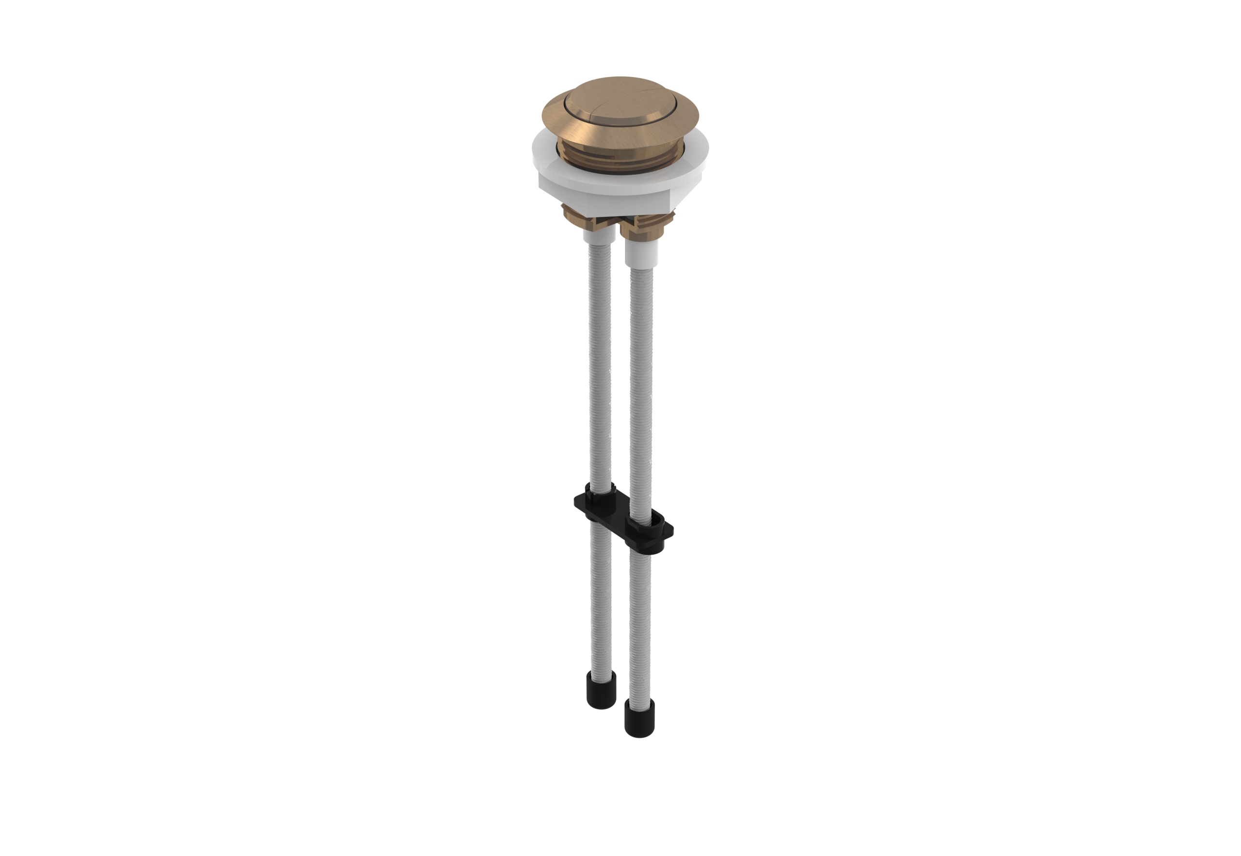 Flush button - 2 Rods - Brushed Bronze