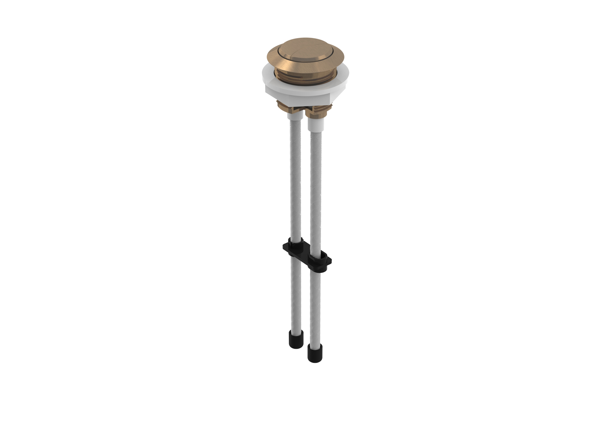 Flush button - 2 Rods - Brushed Bronze