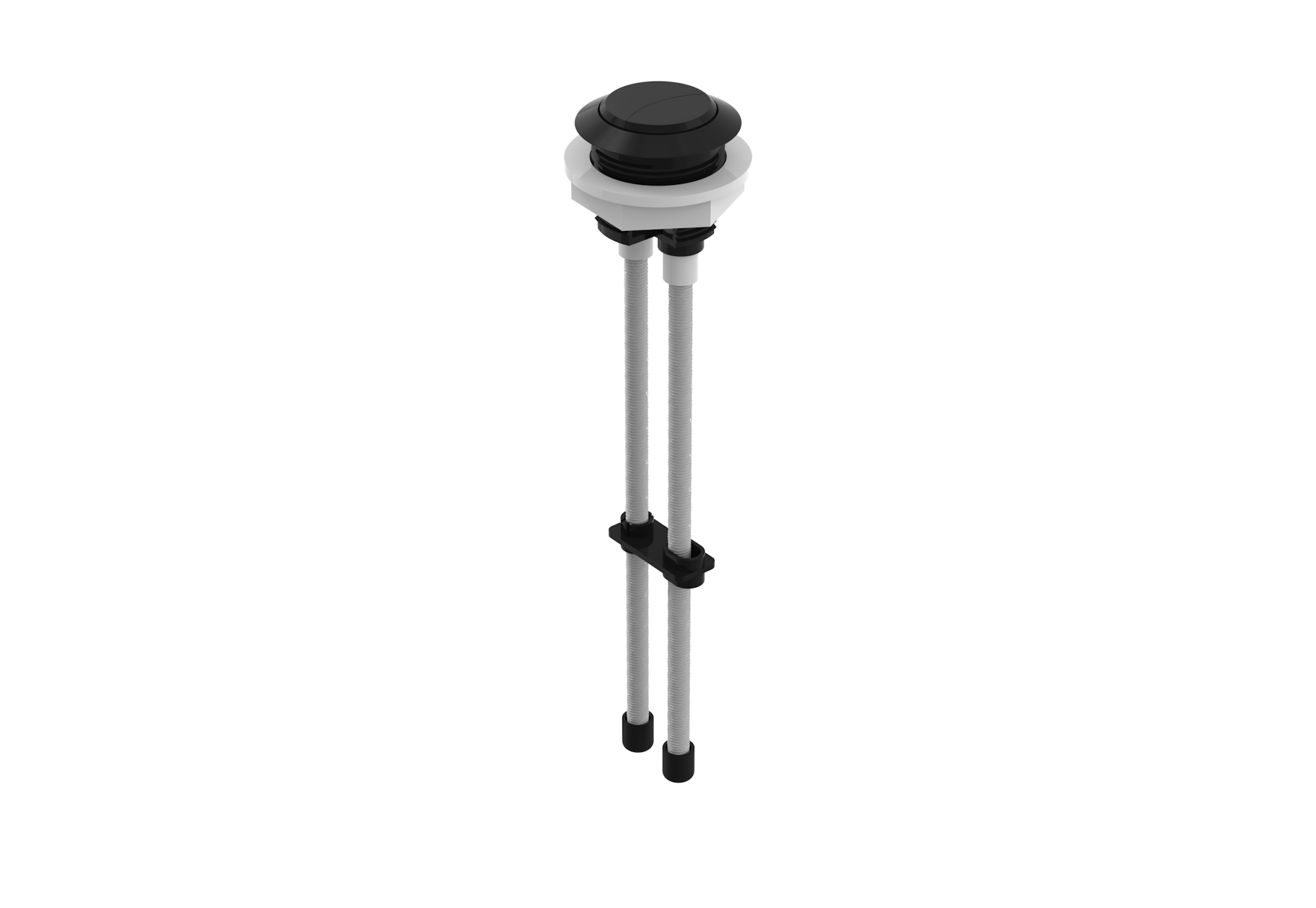 Flush button - 2 Rods - Matte Black (Compatible with AIR, MATTEO & UNI)